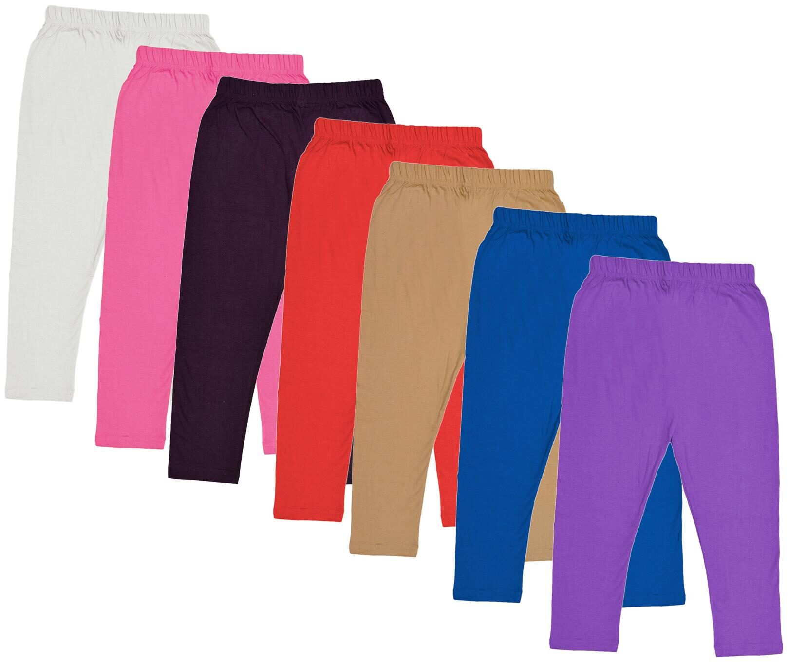 

Indiweaves Girl Cotton Solid Capri - Multi