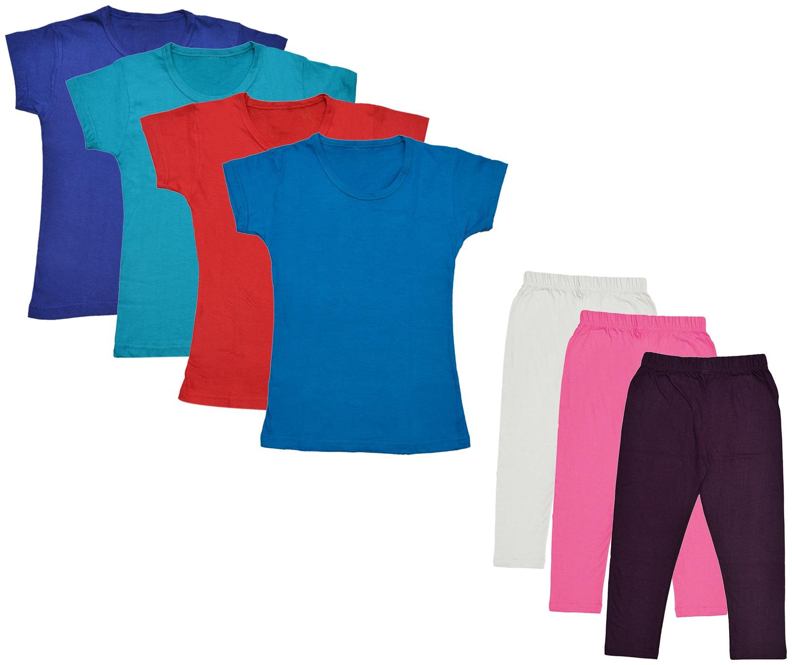 

Indiweaves Girl Cotton Top Bottom Set - Multi