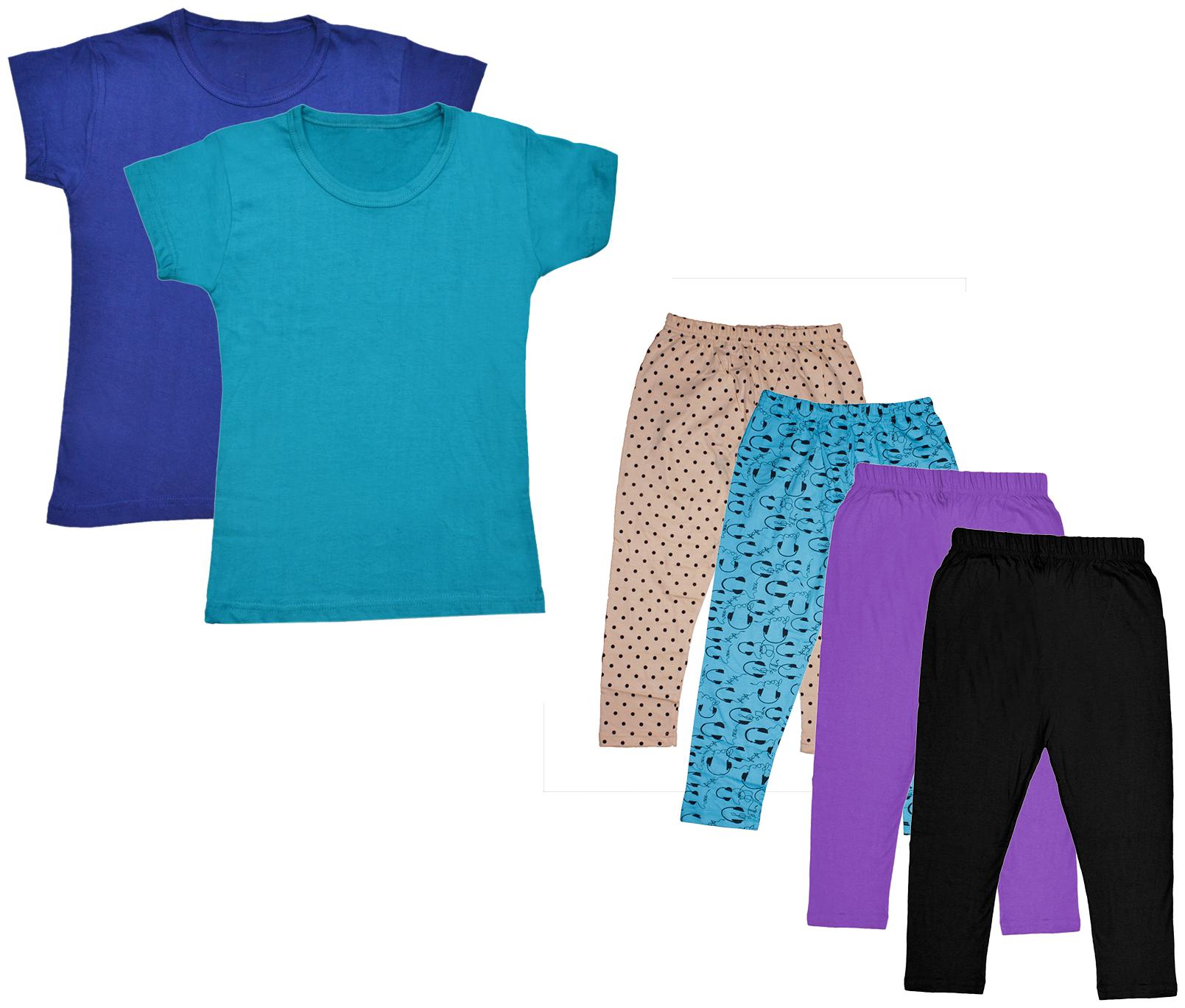 

Indiweaves Girl Cotton Top Bottom Set - Multi
