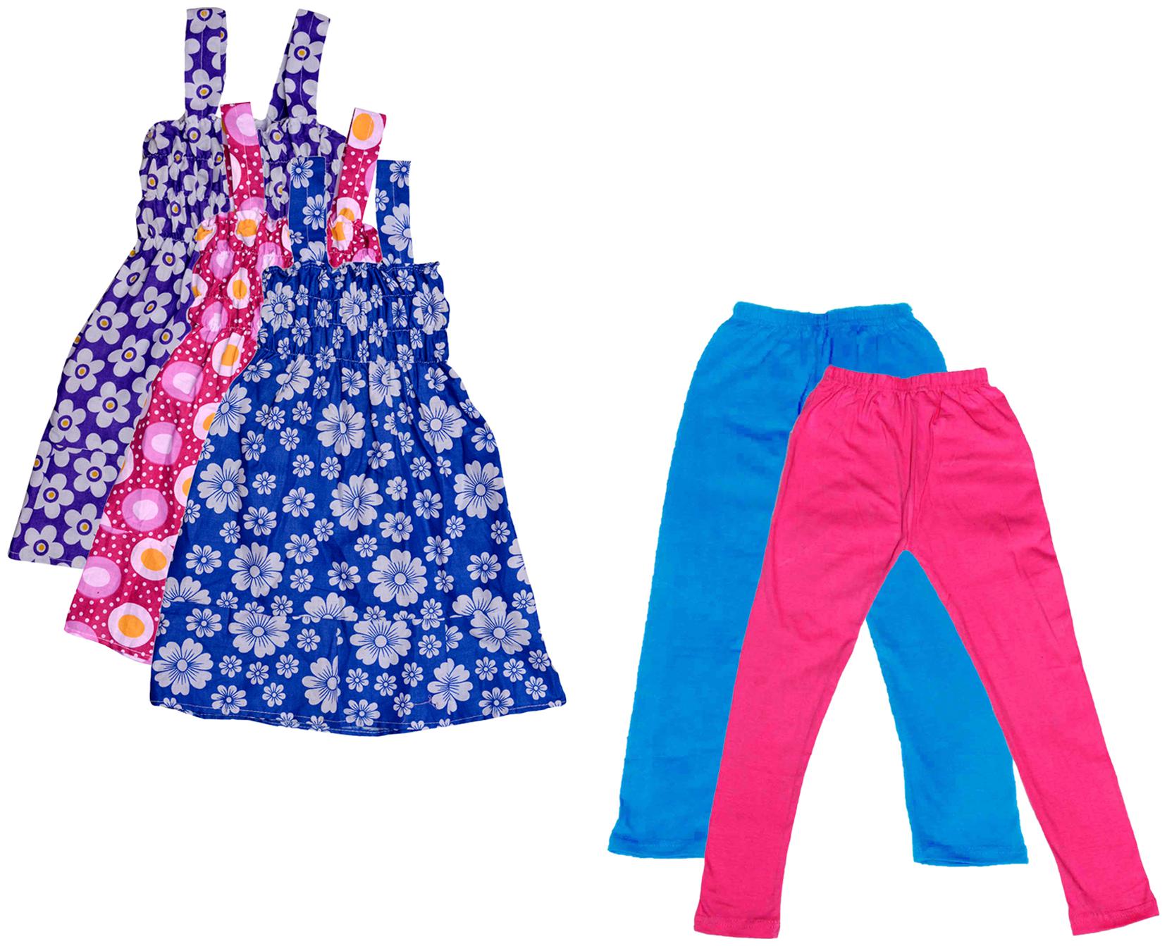 

Indiweaves Girl Cotton Top Bottom Set - Multi
