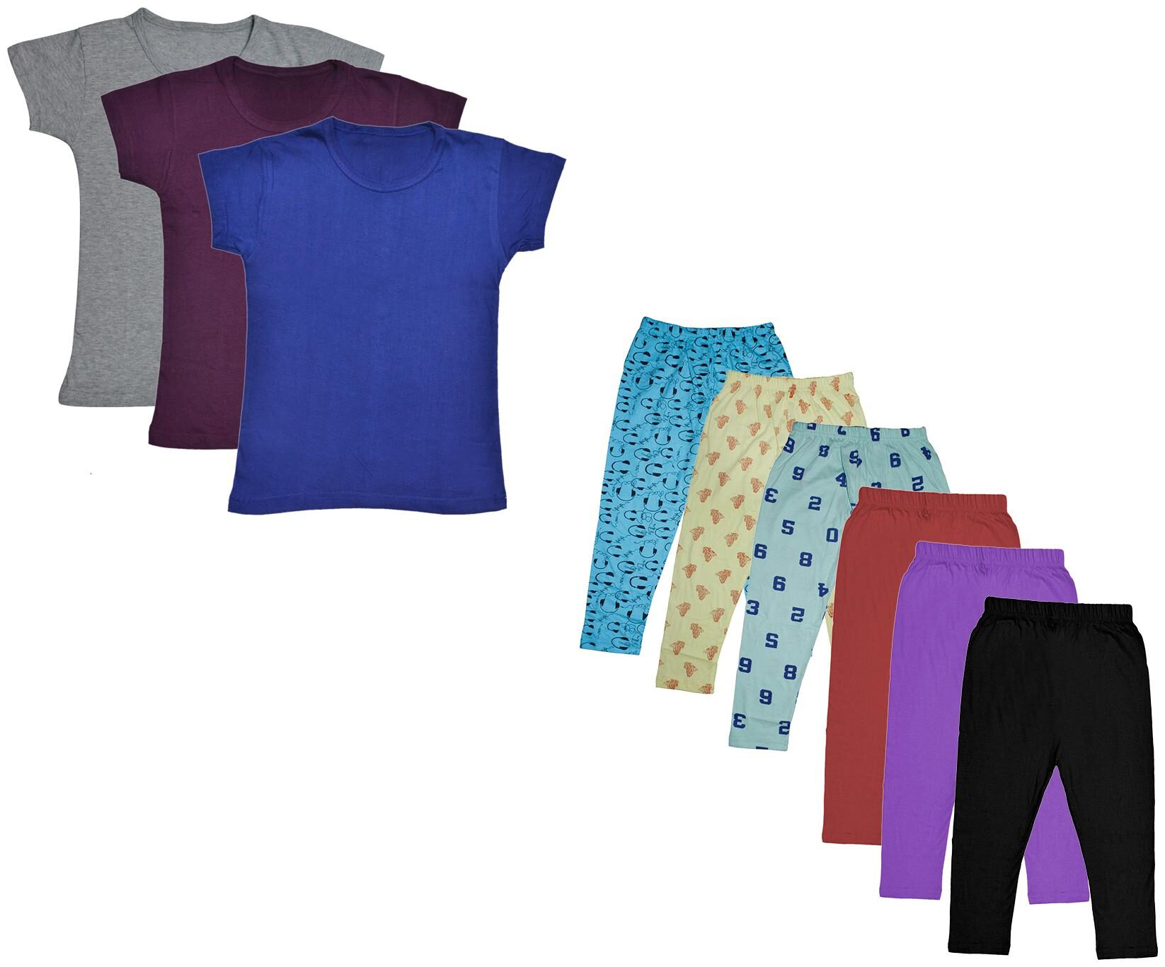 

Indiweaves Girl Cotton Top Bottom Set - Multi