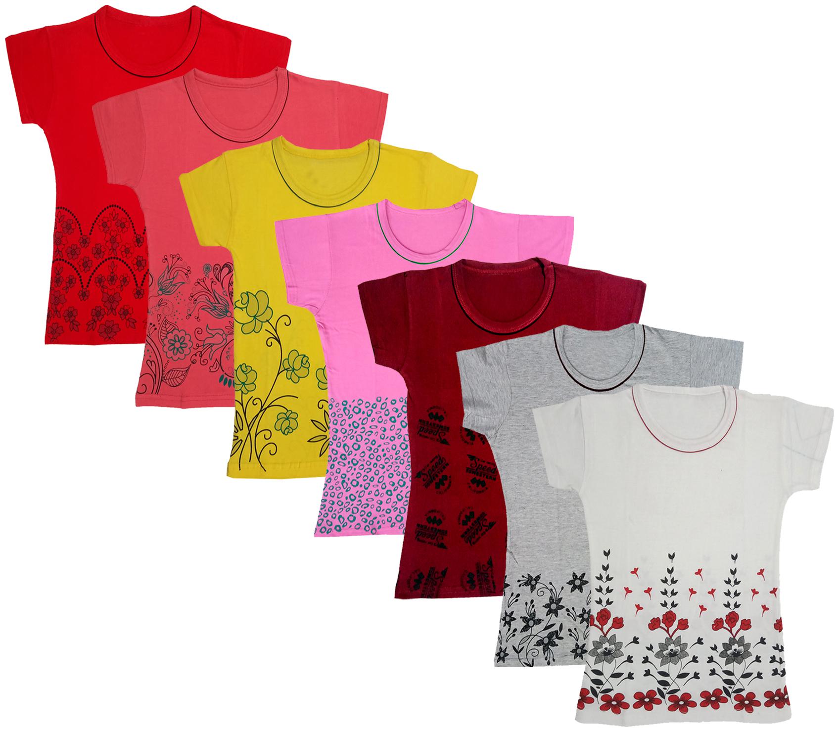 

Indiweaves Girl Cotton Printed T shirt - Multi