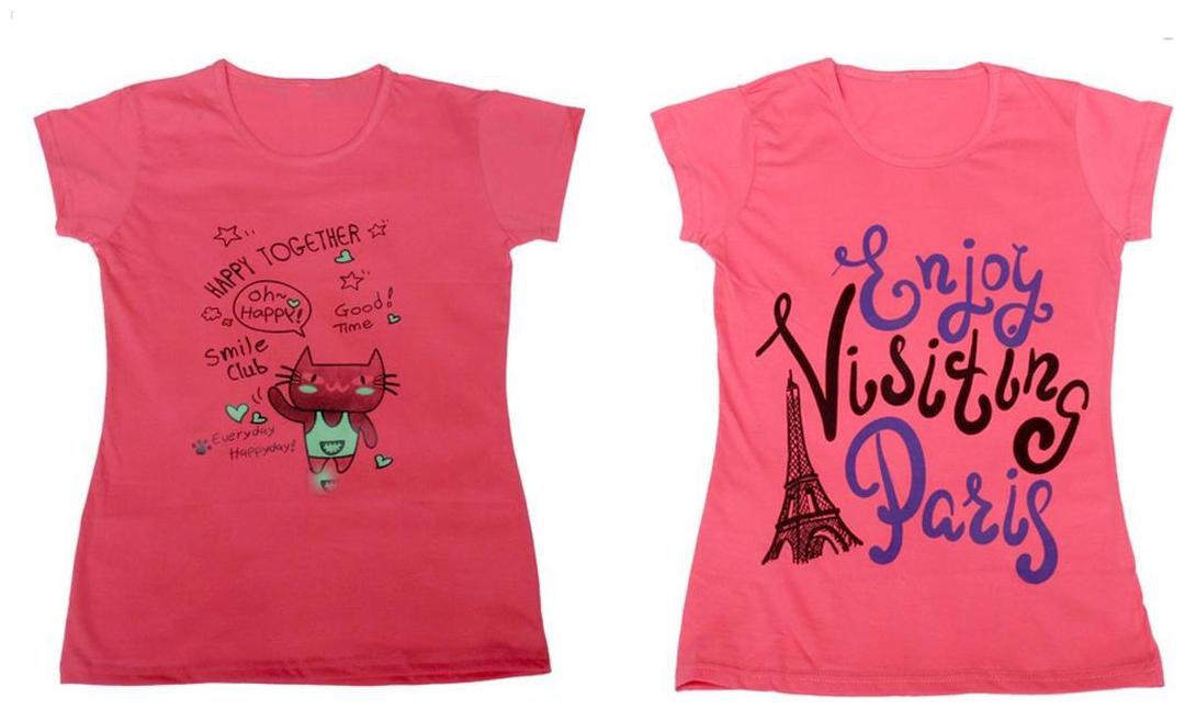 

Indiweaves Girl Cotton Solid T shirt - Multi