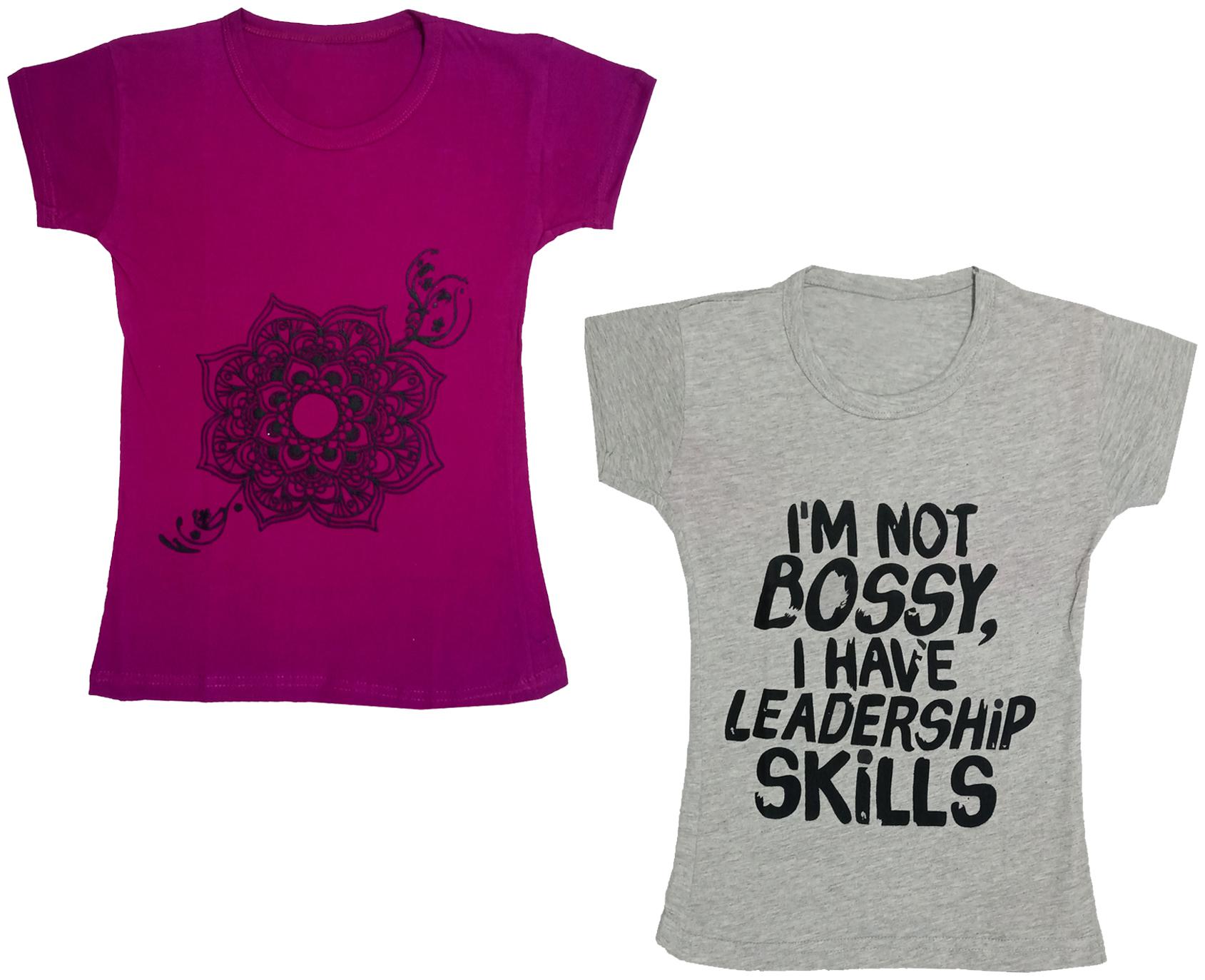 

Indiweaves Girl Cotton Printed T shirt - Multi