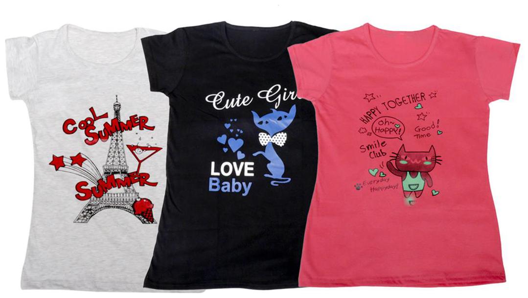 

Indiweaves Girl Cotton Solid T shirt - Multi