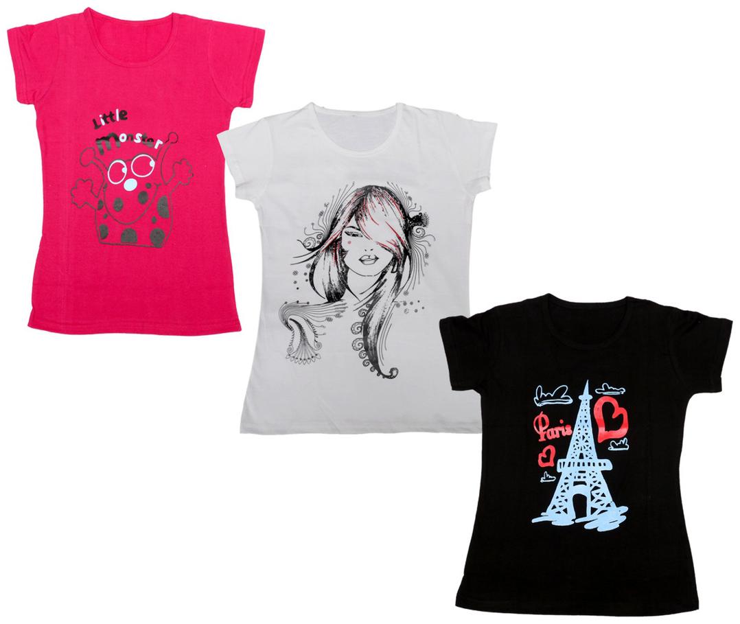 

Indiweaves Girl Cotton Printed T shirt - Multi