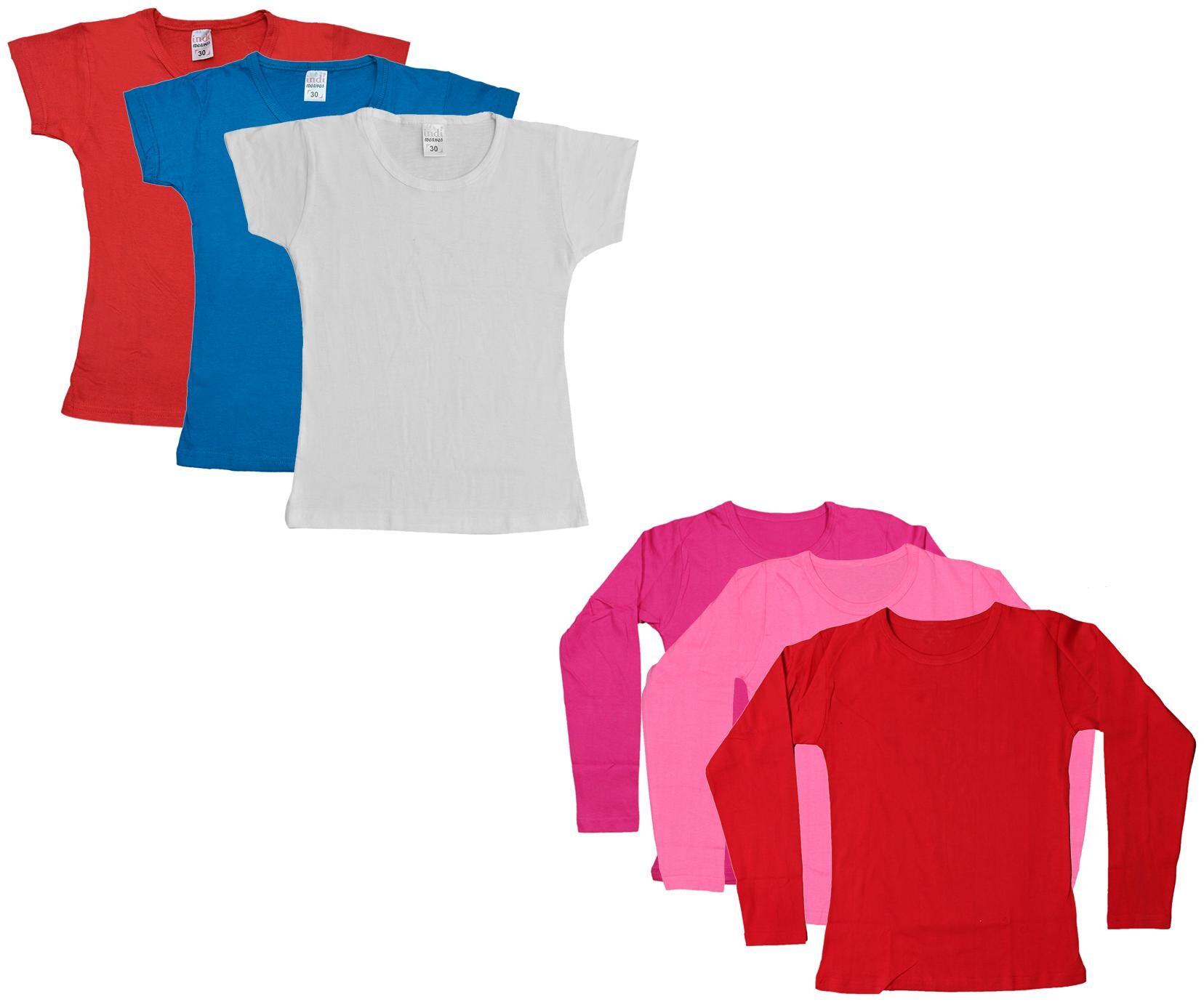 

Indiweaves Girl Cotton Solid T shirt - Multi