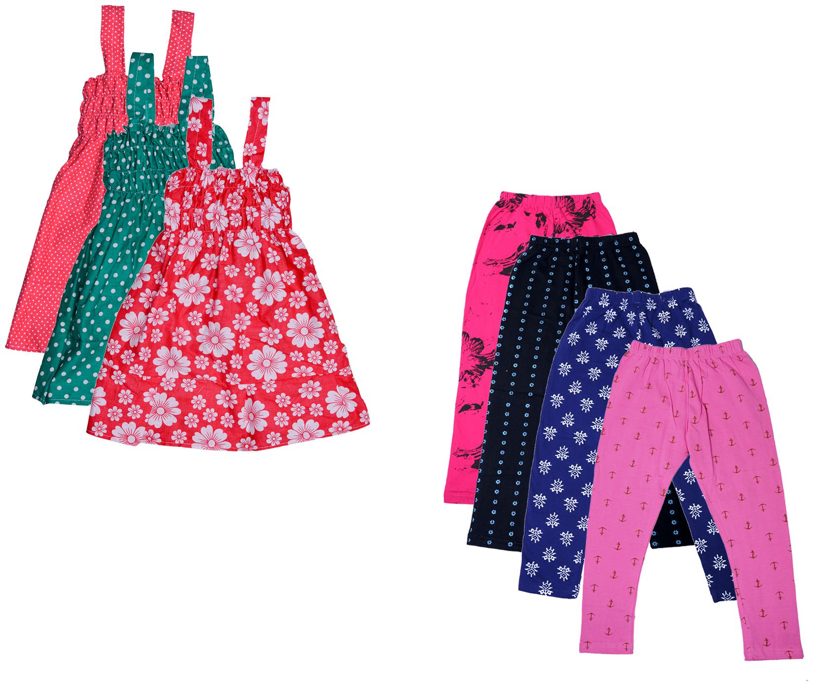 

Indiweaves Girl Cotton Top Bottom Set - Multi