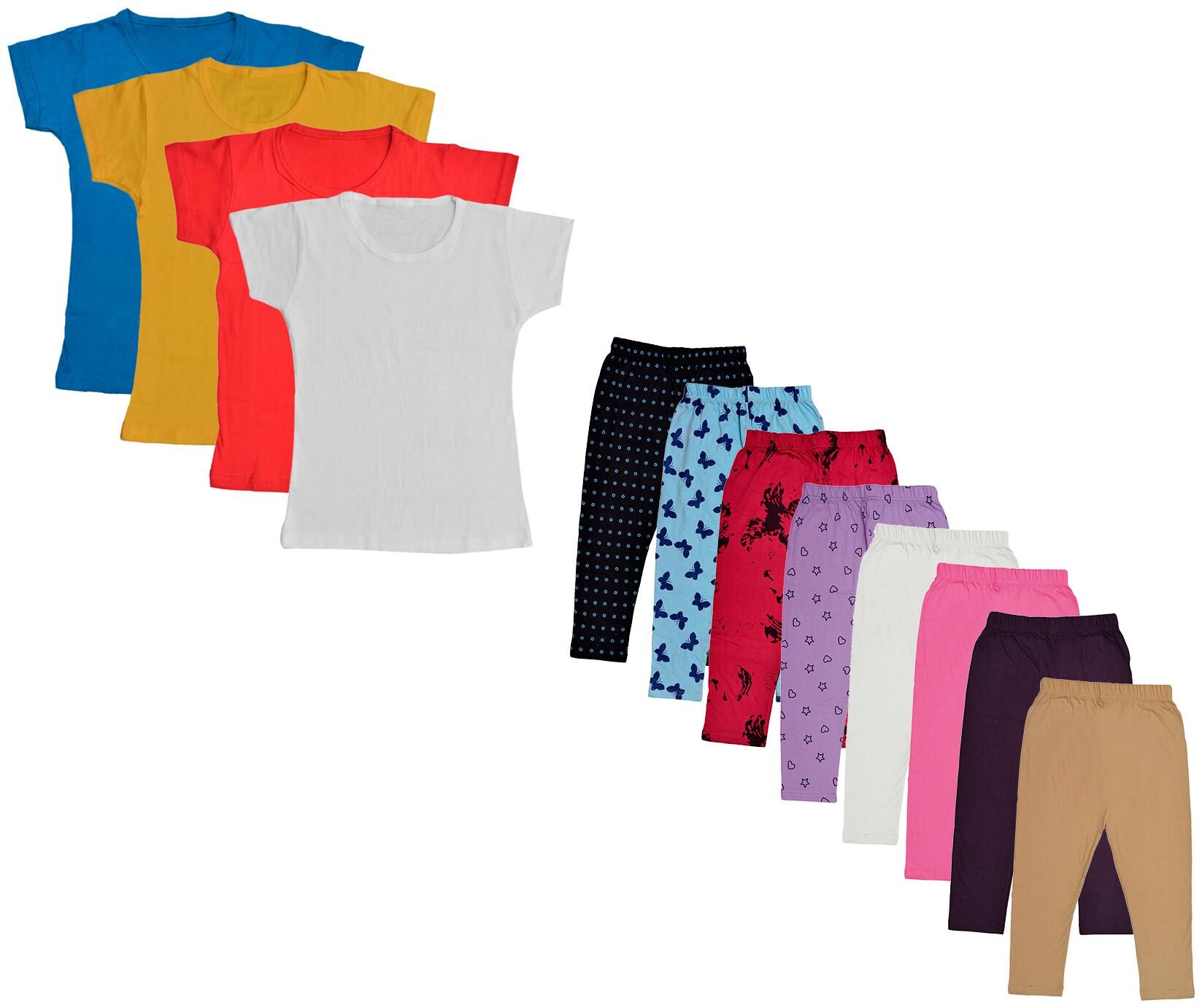 

Indiweaves Girl Cotton Top Bottom Set - Multi
