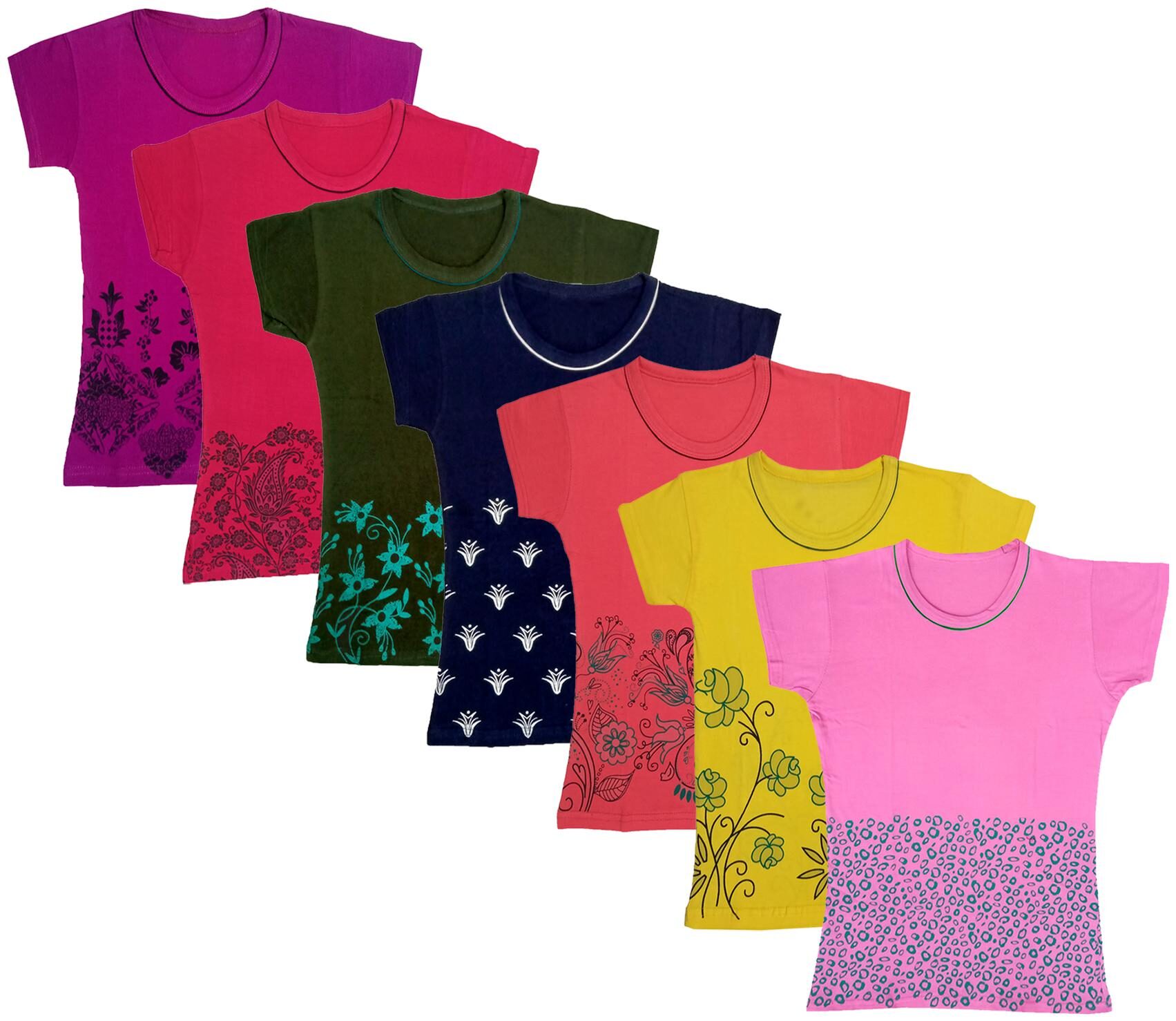

Indiweaves Girl Cotton Printed T shirt - Multi