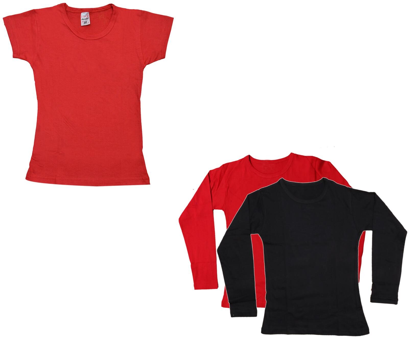 

Indiweaves Girl Cotton Solid T shirt - Multi
