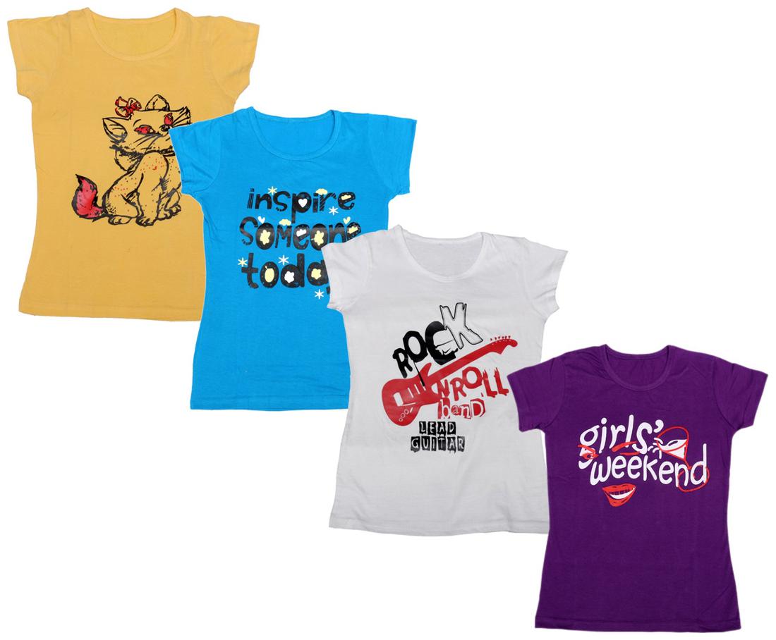

Indiweaves Girl Cotton Printed T shirt - Grey
