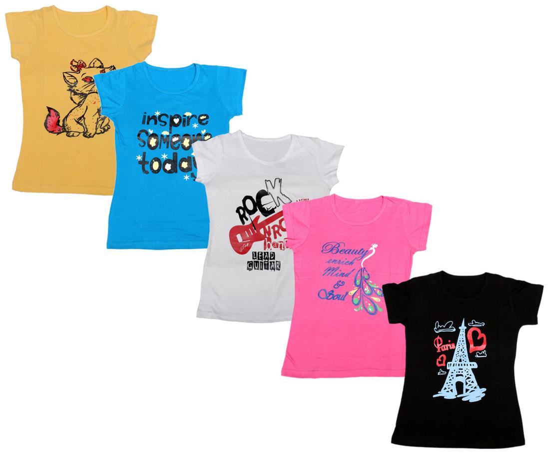 

Indiweaves Girl Cotton Printed T shirt - Multi