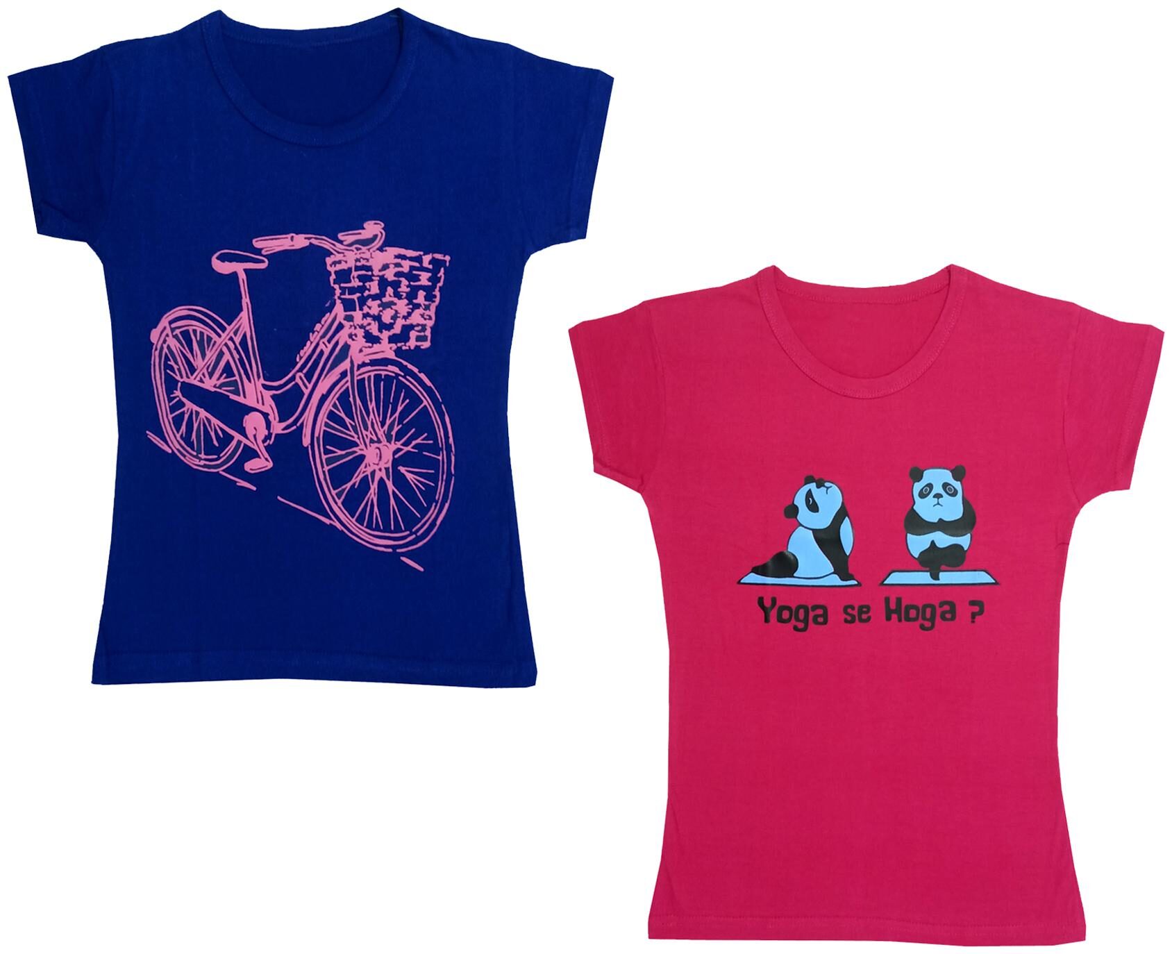 

Indiweaves Girl Cotton Printed T shirt - Multi