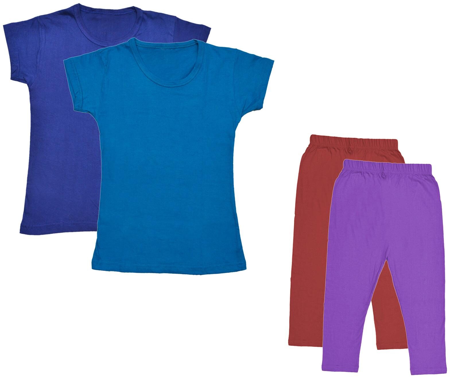 

Indiweaves Girl Cotton Top Bottom Set - Multi