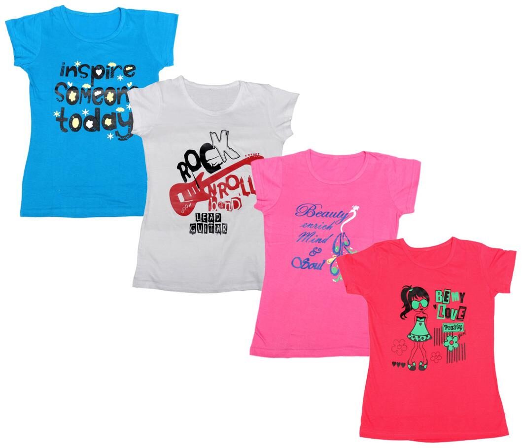 

Indiweaves Girl Cotton Printed T shirt - Multi