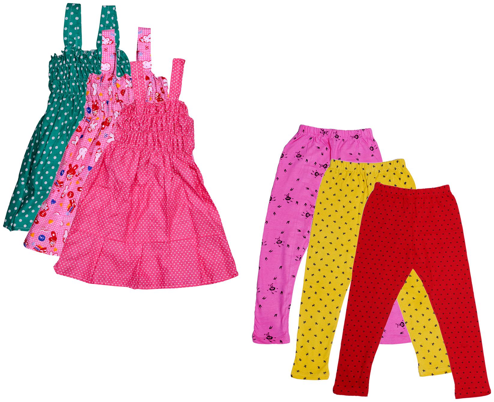 

Indiweaves Girl Cotton Top Bottom Set - Multi