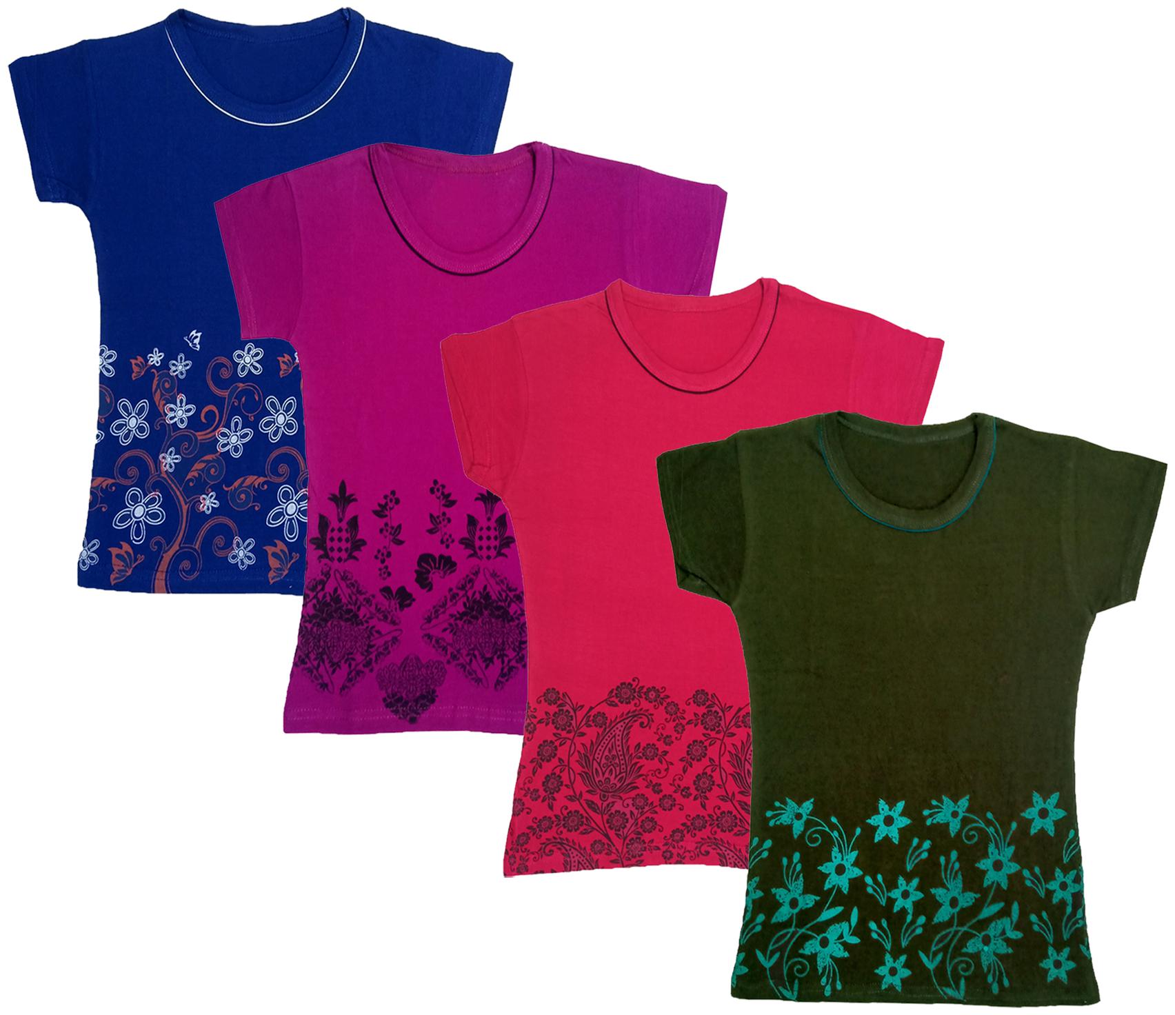 

Indiweaves Girl Cotton Printed T shirt - Multi