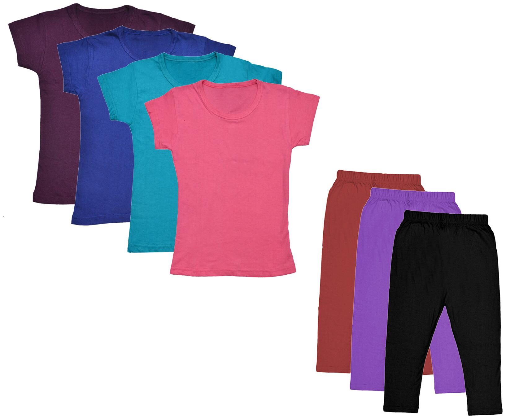 

Indiweaves Girl Cotton Top Bottom Set - Multi