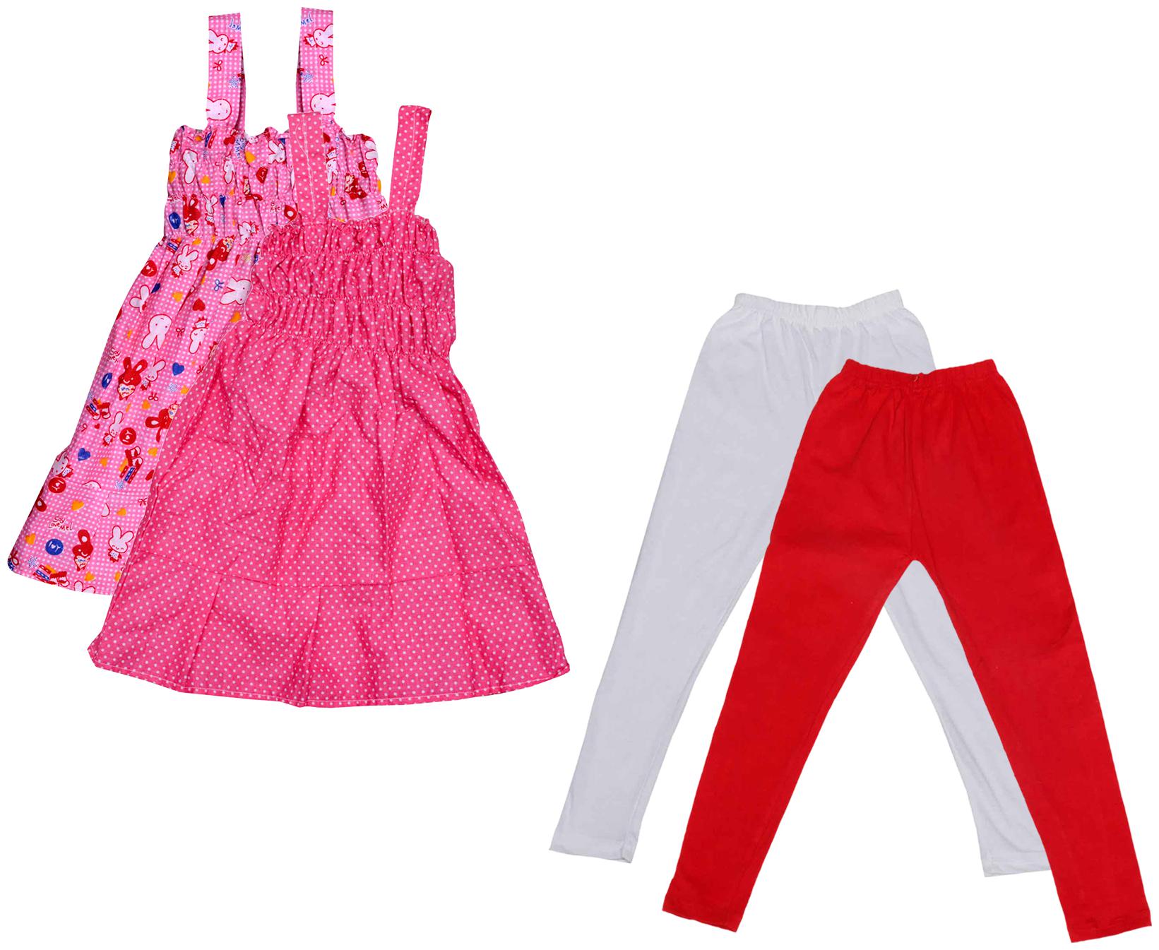 

Indiweaves Girl Cotton Top Bottom Set - Multi