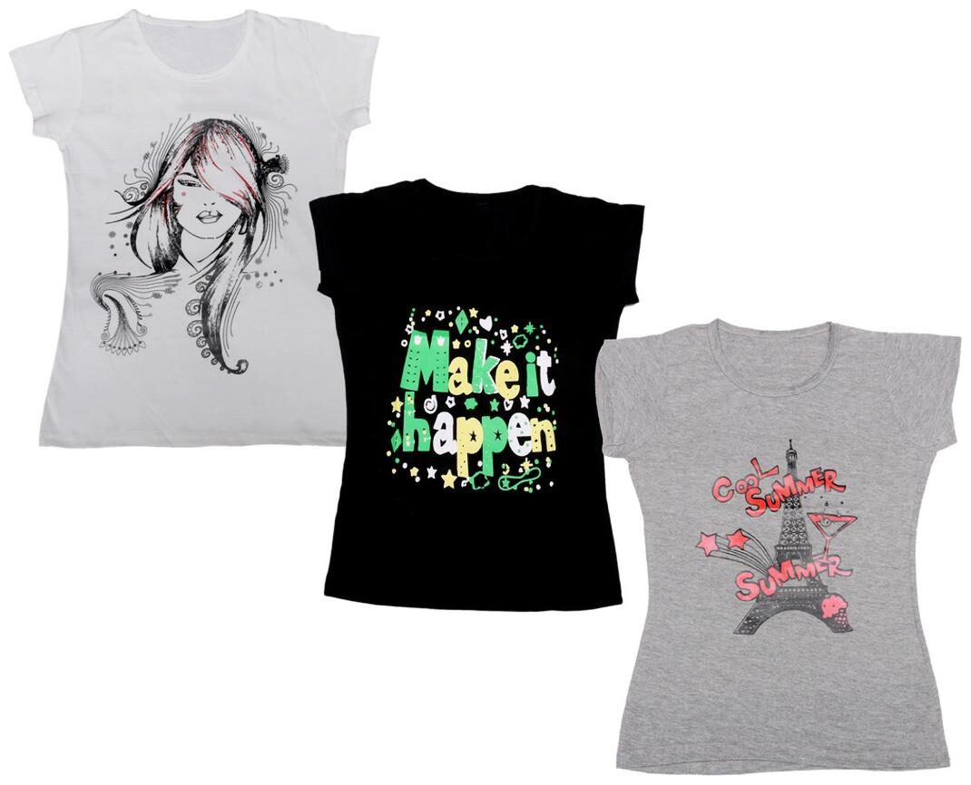 

Indiweaves Girl Cotton Printed T shirt - Multi