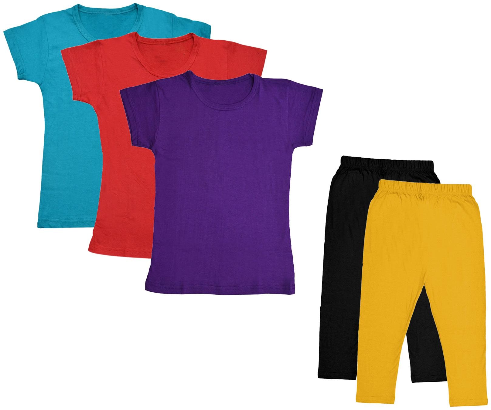 

Indiweaves Girl Cotton Top Bottom Set - Multi
