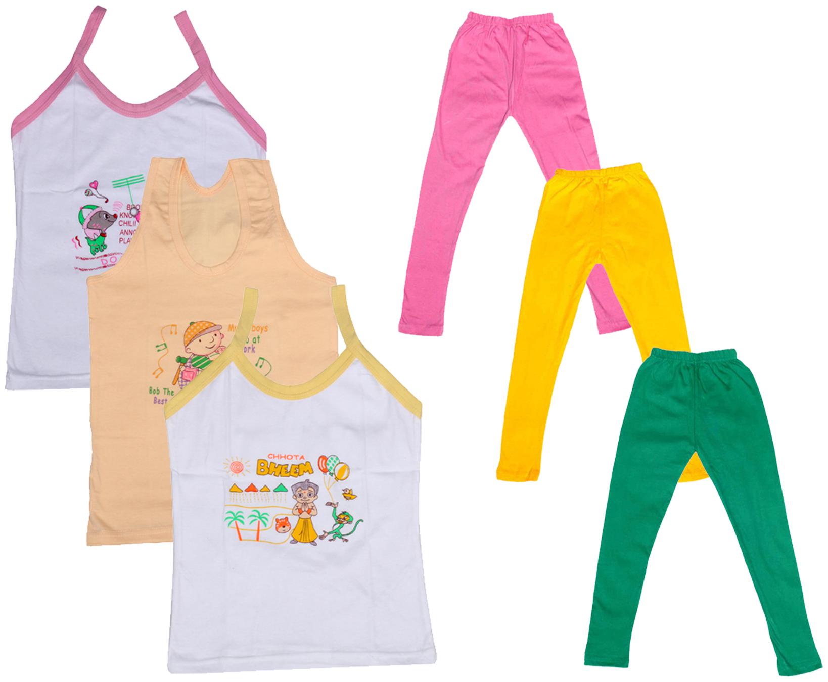 

Indiweaves Girl Cotton Top Bottom Set - Multi