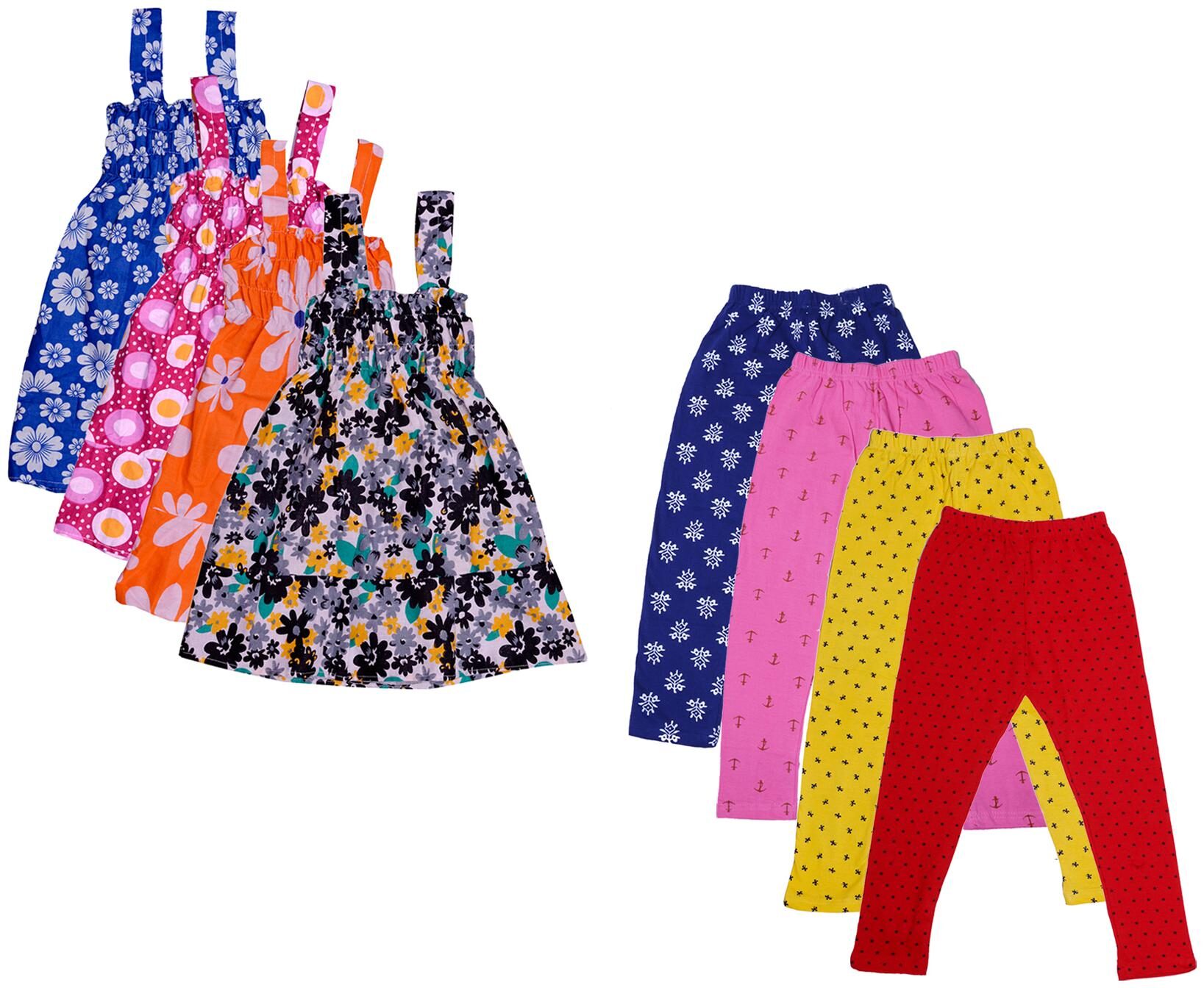 

Indiweaves Girl Cotton Top Bottom Set - Multi