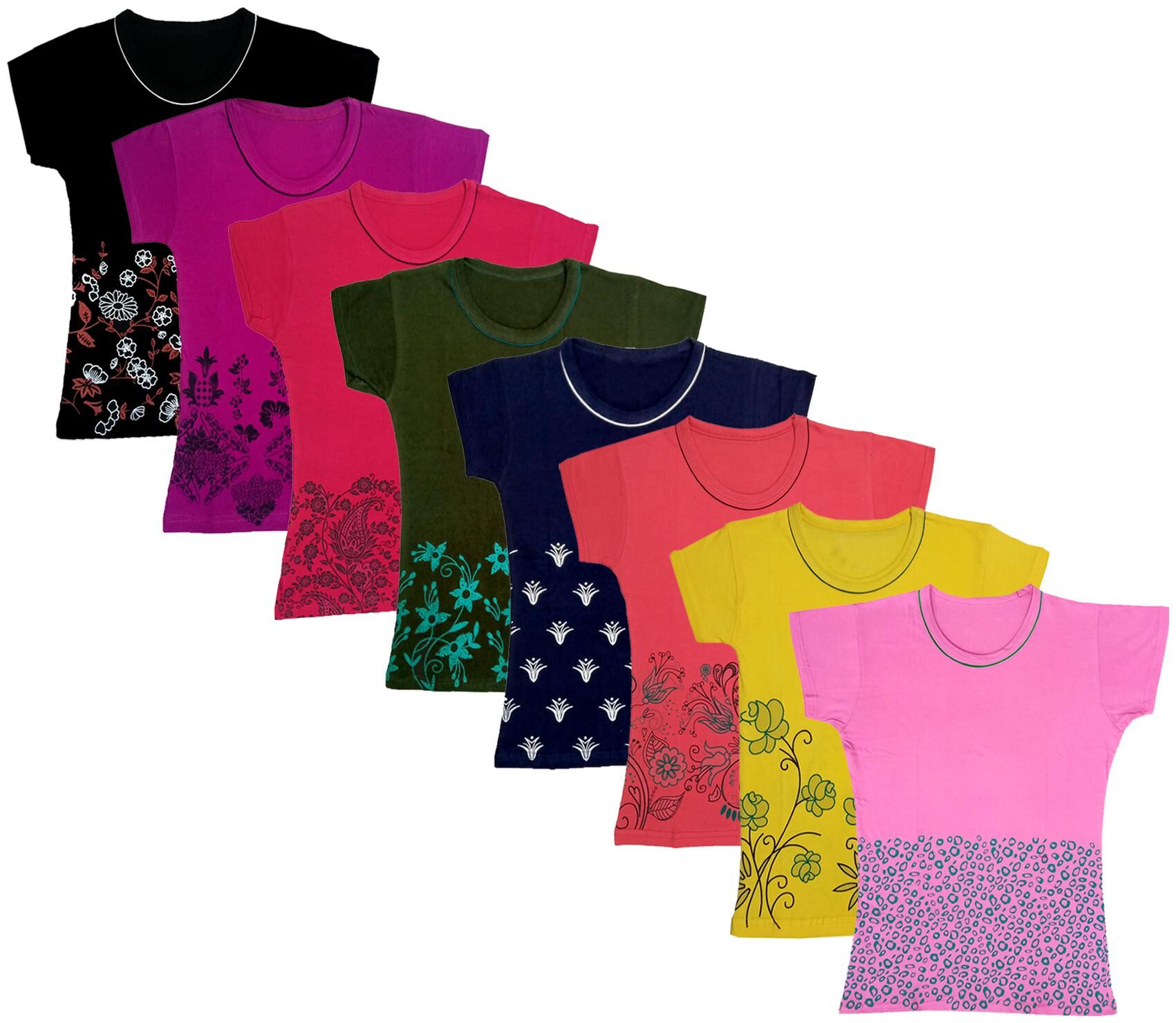 

Indiweaves Girl Cotton Printed T shirt - Multi
