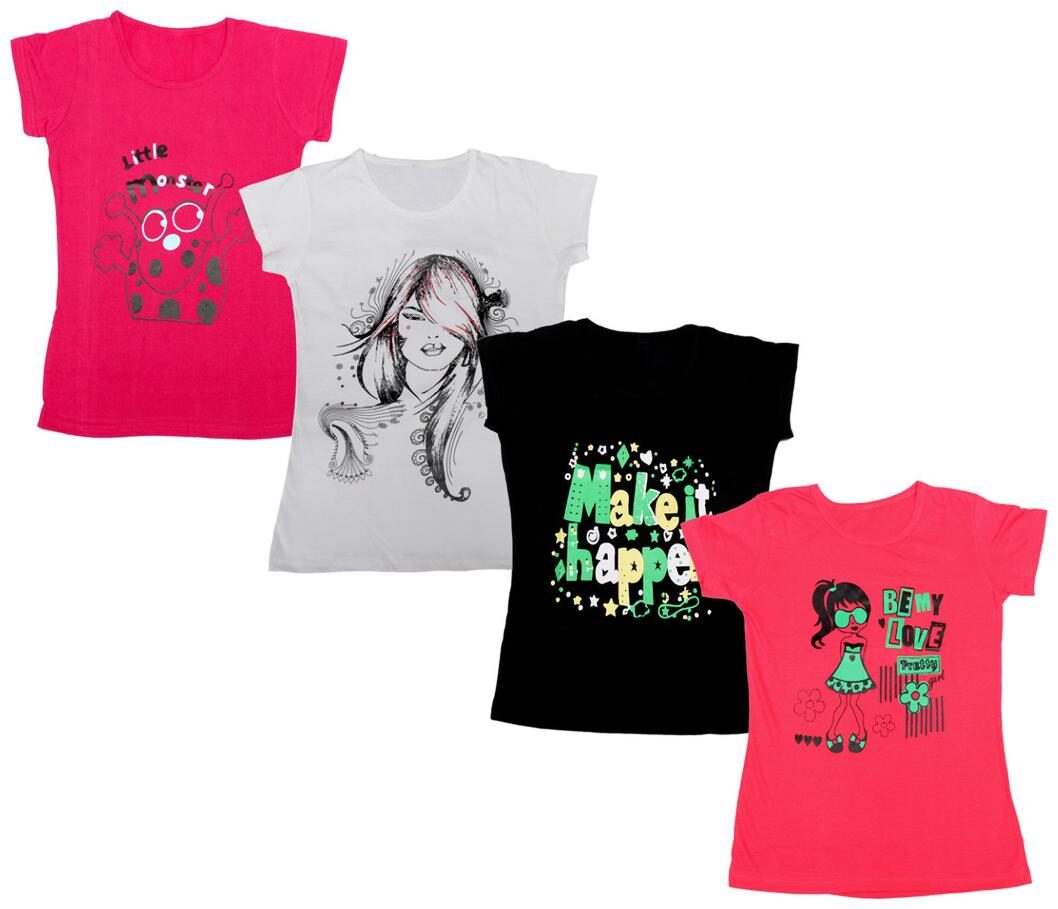 

Indiweaves Girl Cotton Printed T shirt - Multi