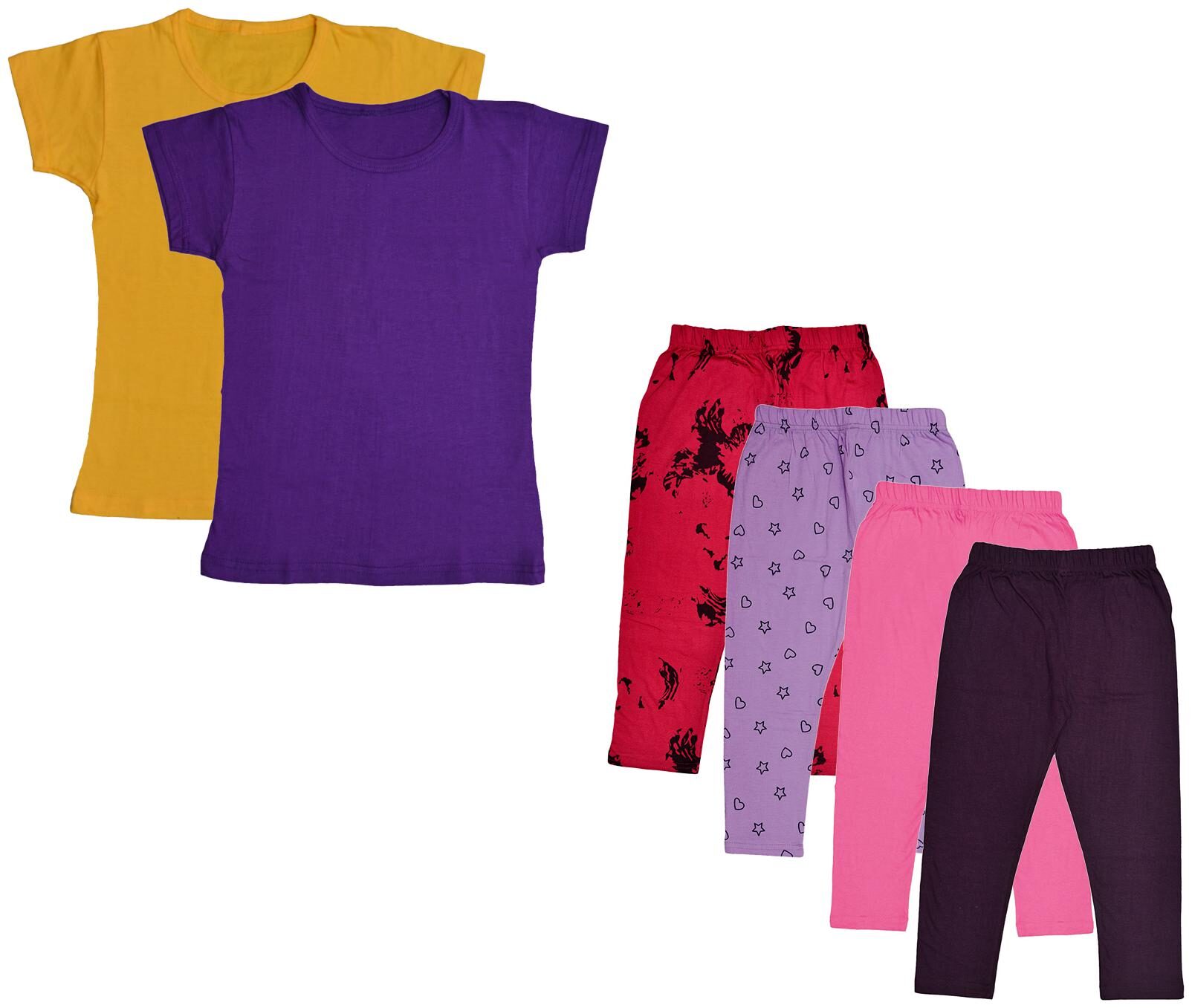 

Indiweaves Girl Cotton Top Bottom Set - Multi