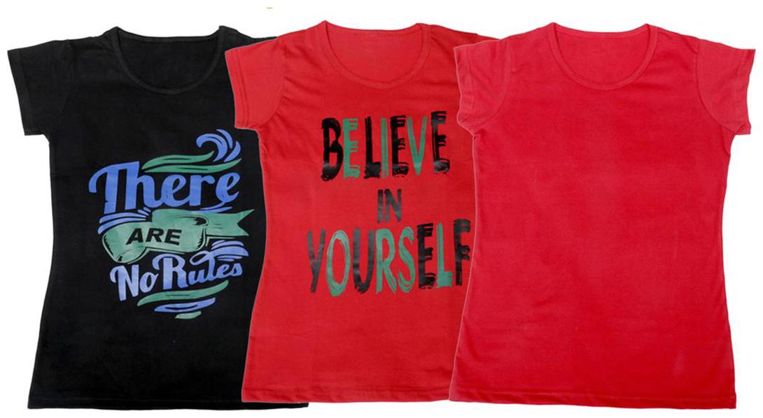 

Indiweaves Girl Cotton Solid T shirt - Blue