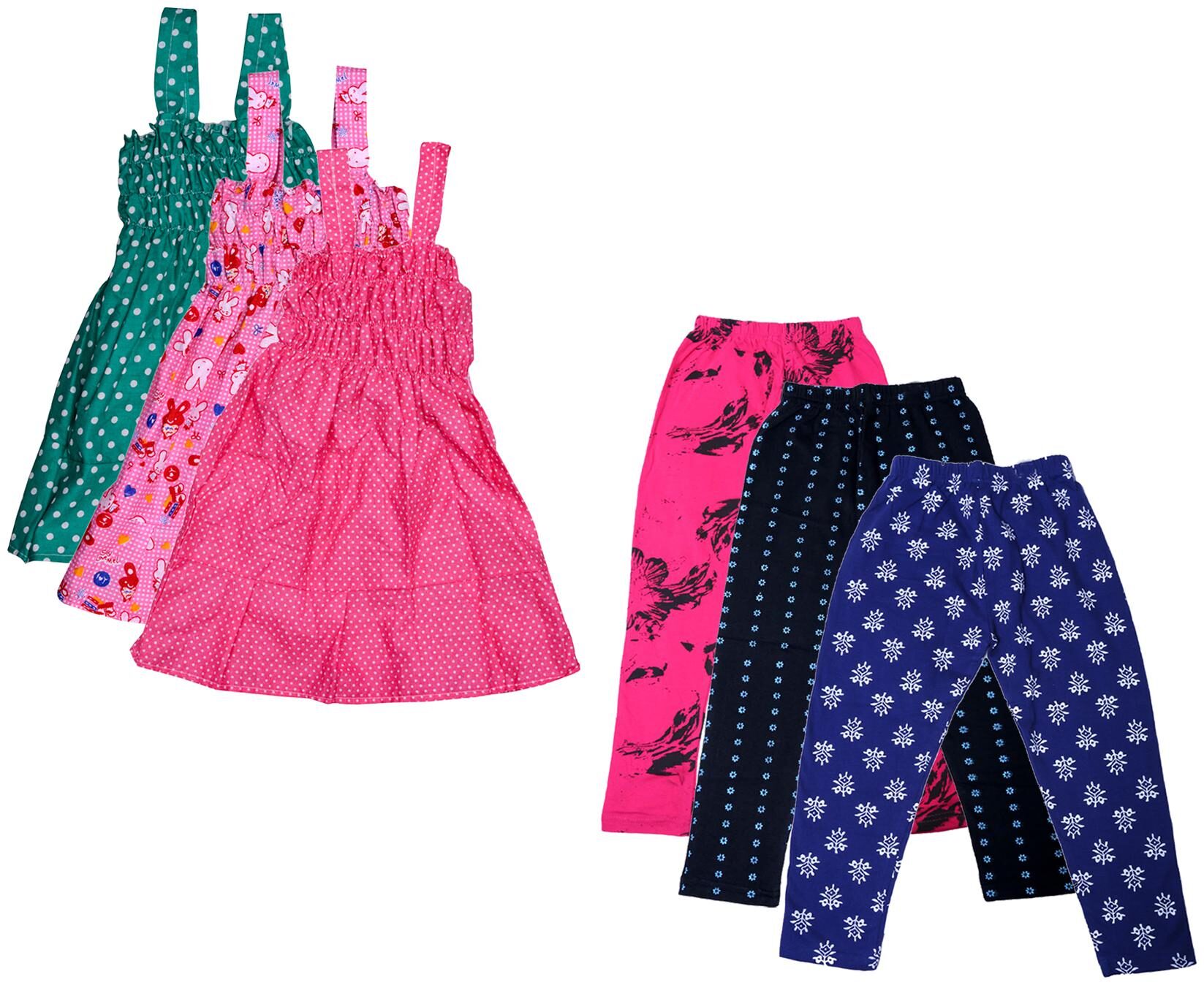 

Indiweaves Girl Cotton Top Bottom Set - Multi