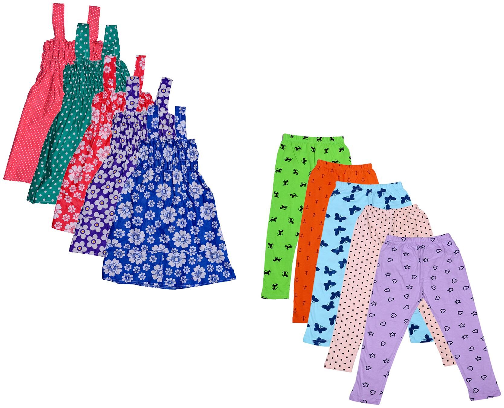 

Indiweaves Girl Cotton Top Bottom Set - Multi