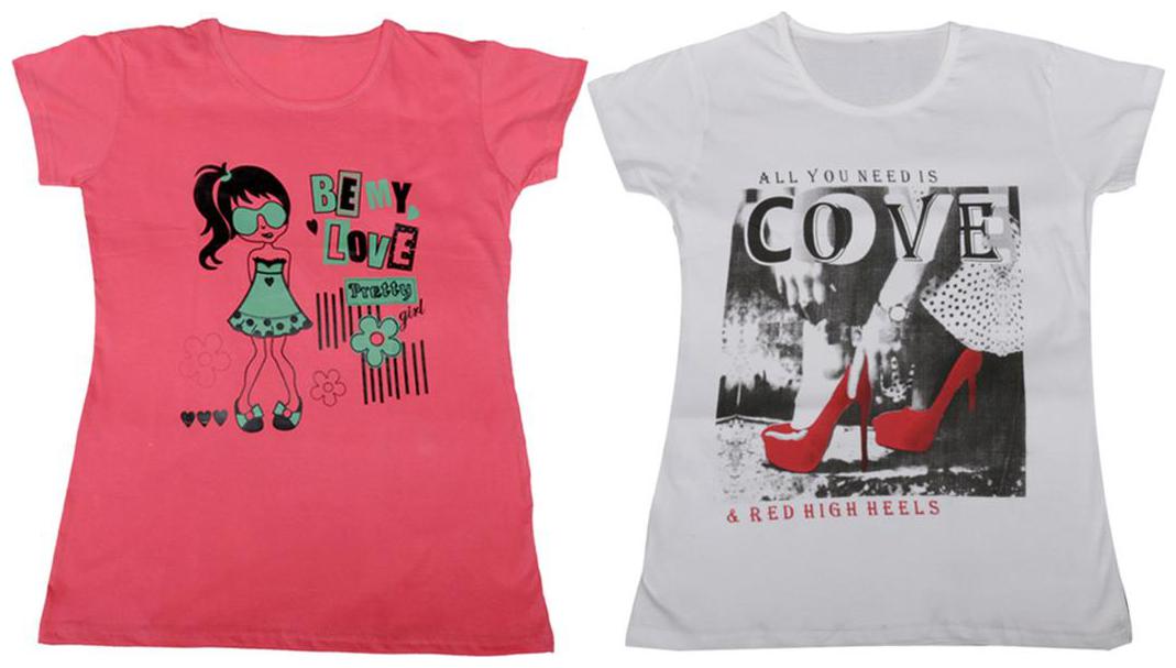 

Indiweaves Girl Cotton Solid T shirt - Multi