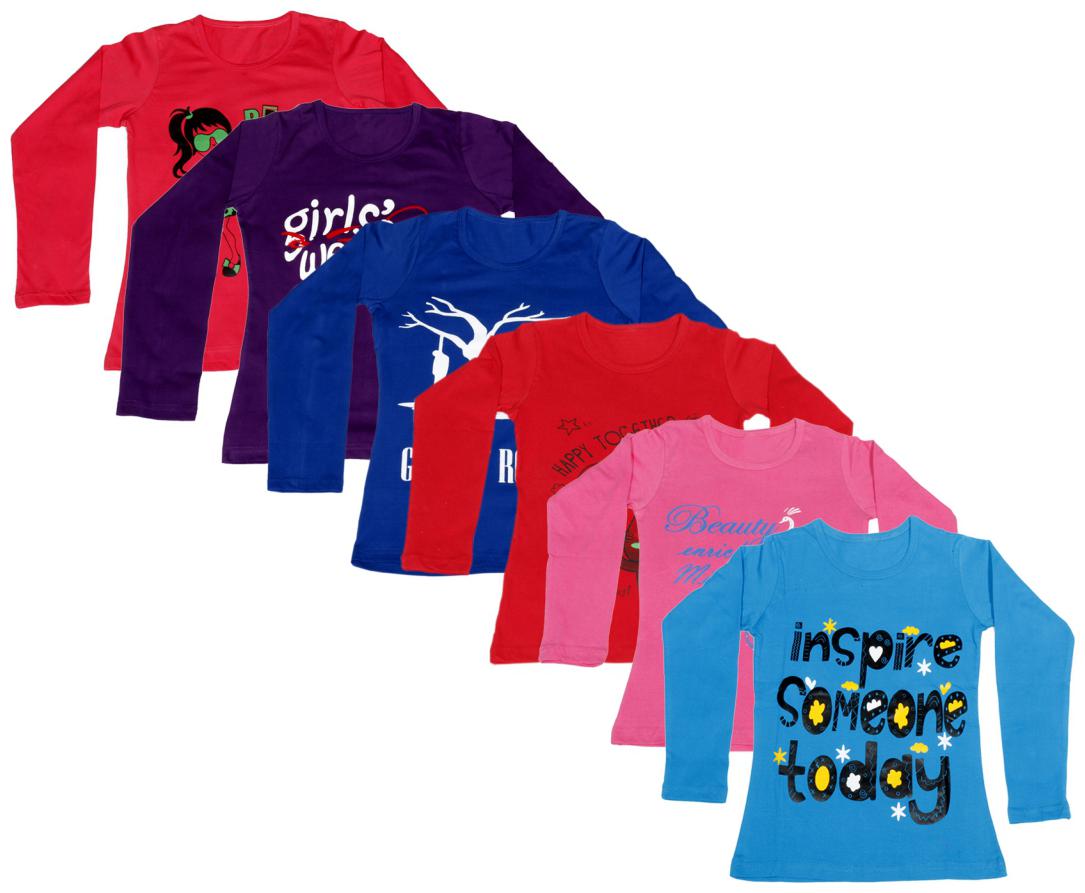 

Indiweaves Girl Cotton Printed T shirt - Multi