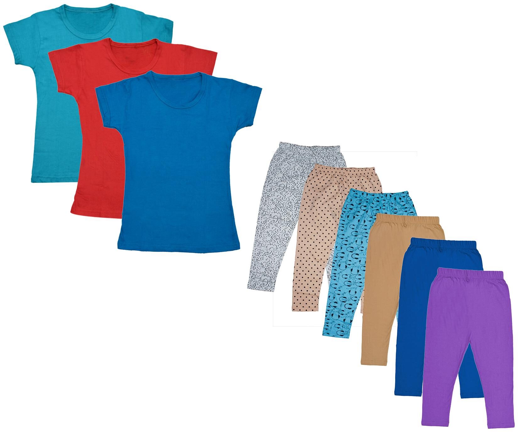 

Indiweaves Girl Cotton Top Bottom Set - Multi