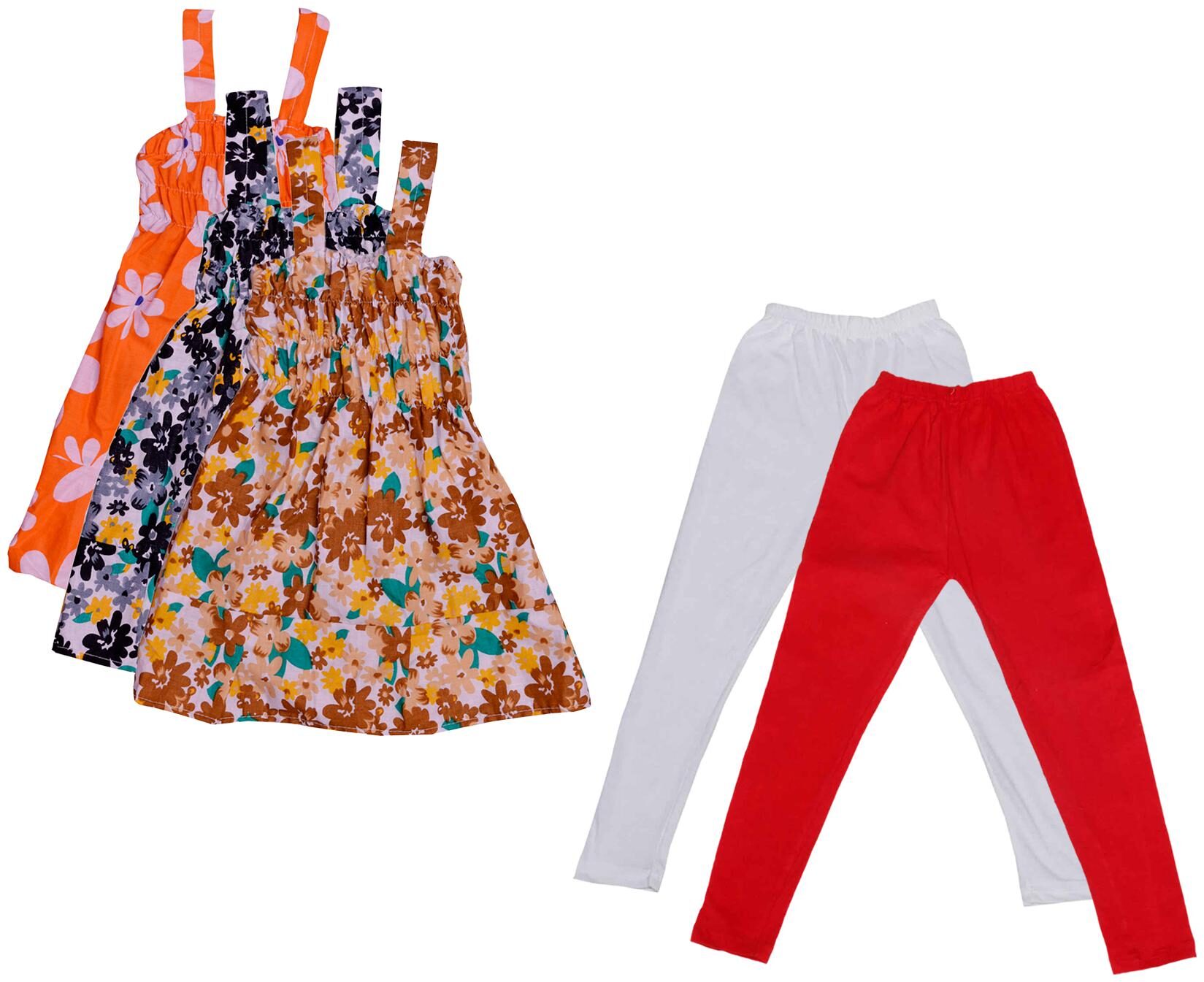

Indiweaves Girl Cotton Top Bottom Set - Multi