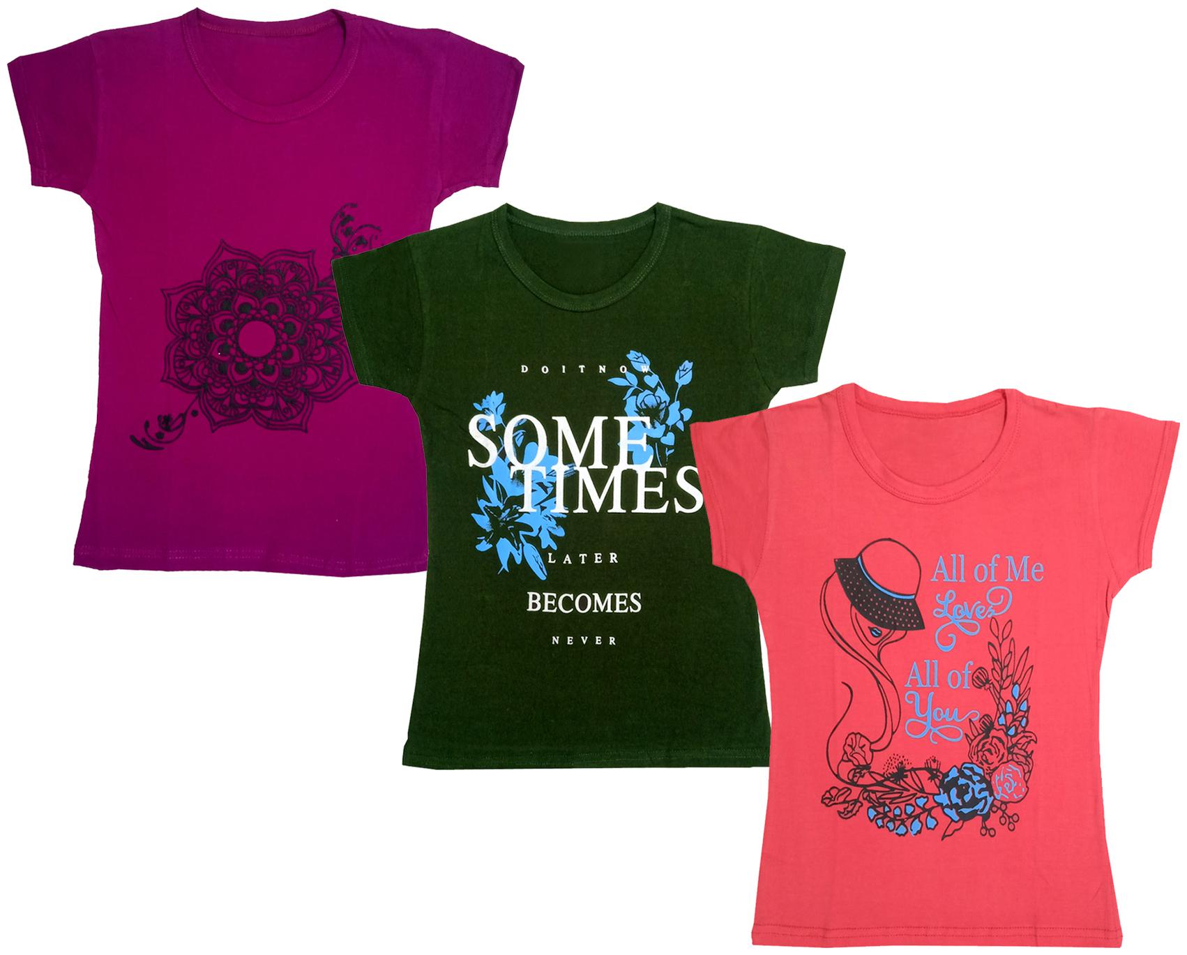 

Indiweaves Girl Cotton Printed T shirt - Multi