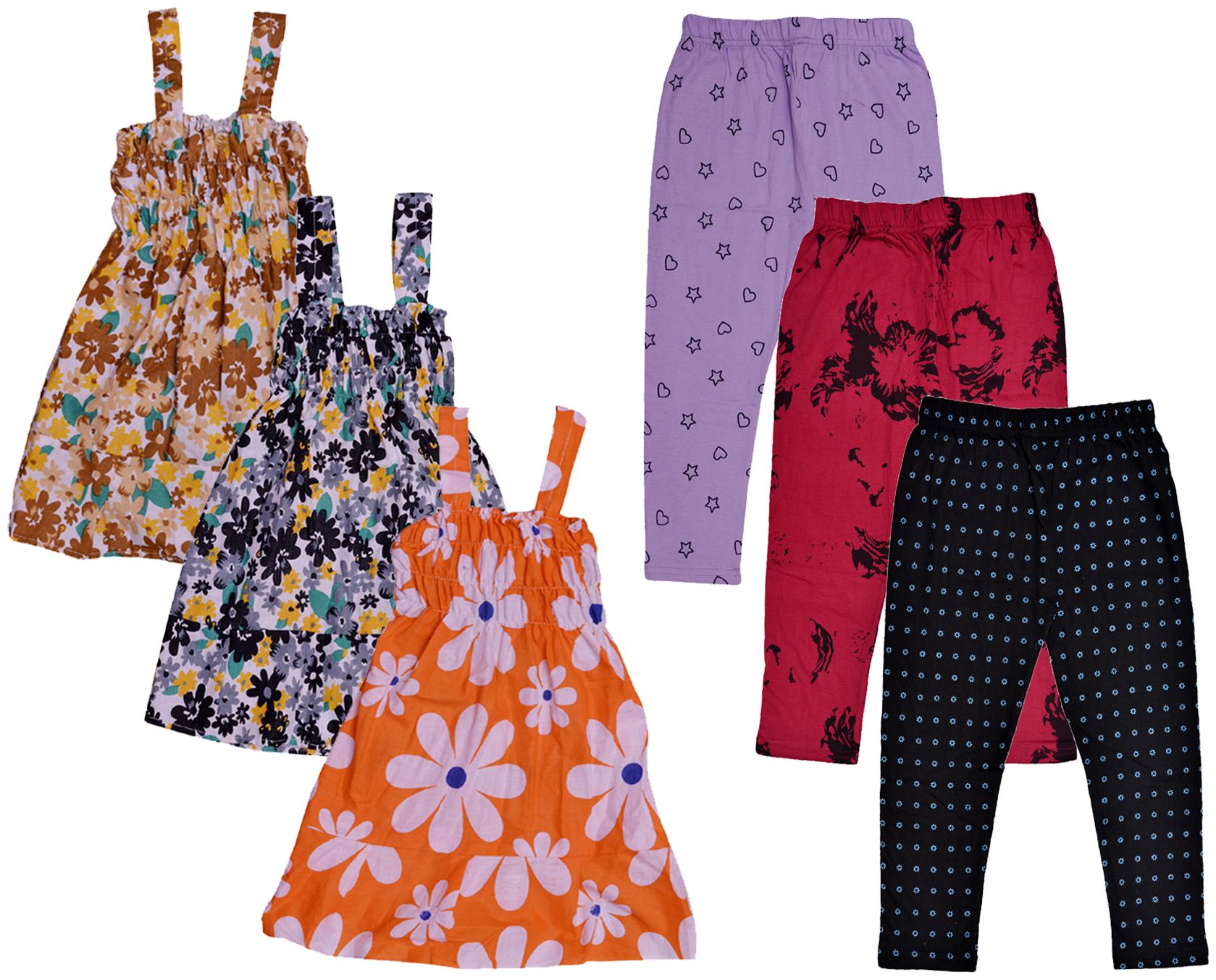 

Indiweaves Girl Cotton Top Bottom Set - Multi
