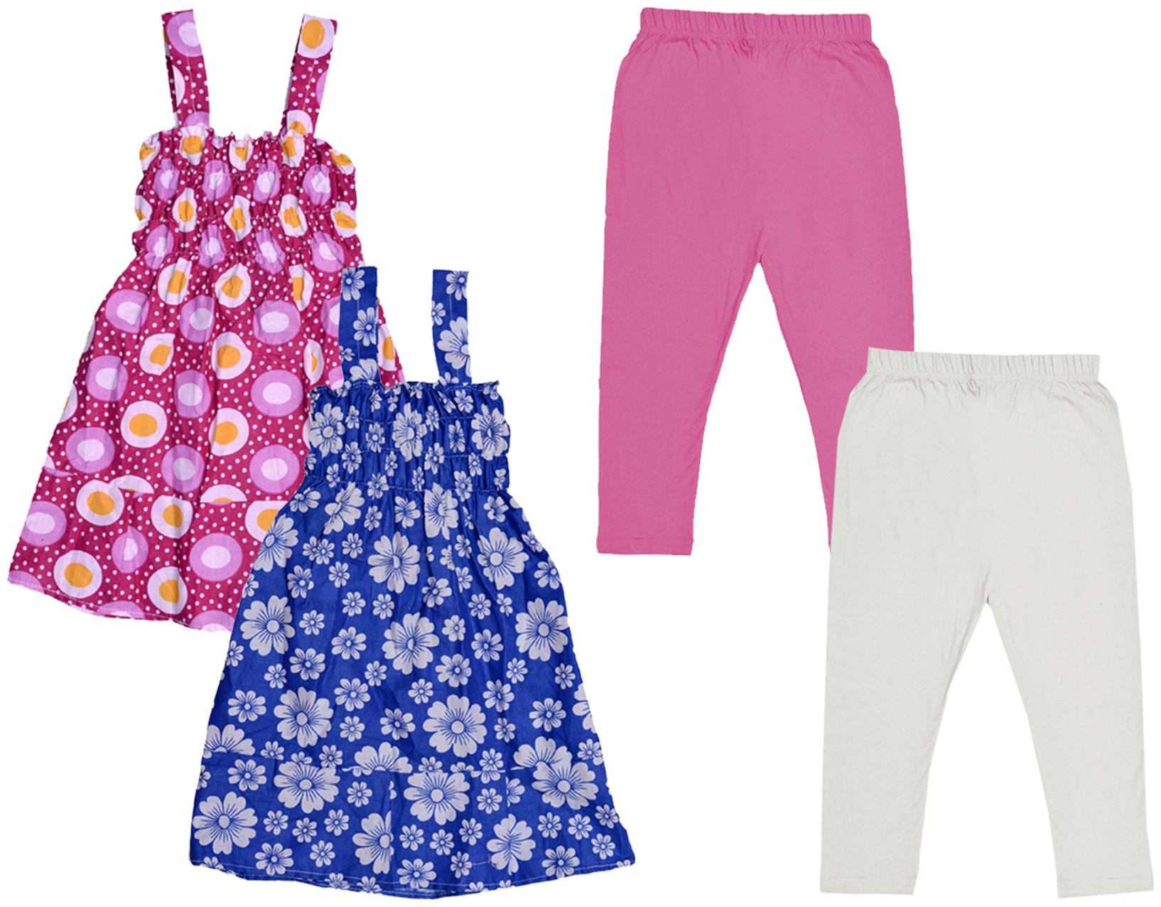 

Indiweaves Girl Cotton Top Bottom Set - Multi