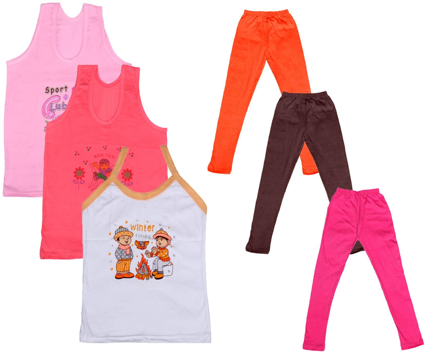 

Indiweaves Girl Cotton Top Bottom Set - Multi
