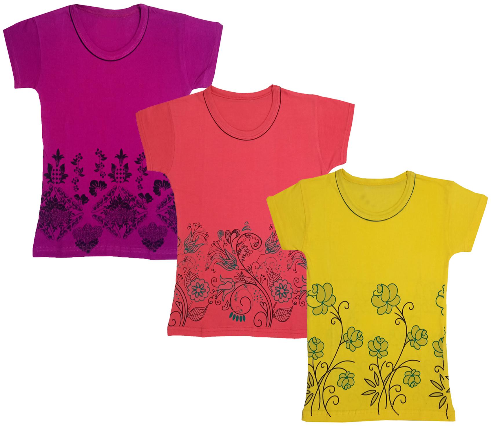 

Indiweaves Girl Cotton Printed T shirt - Multi