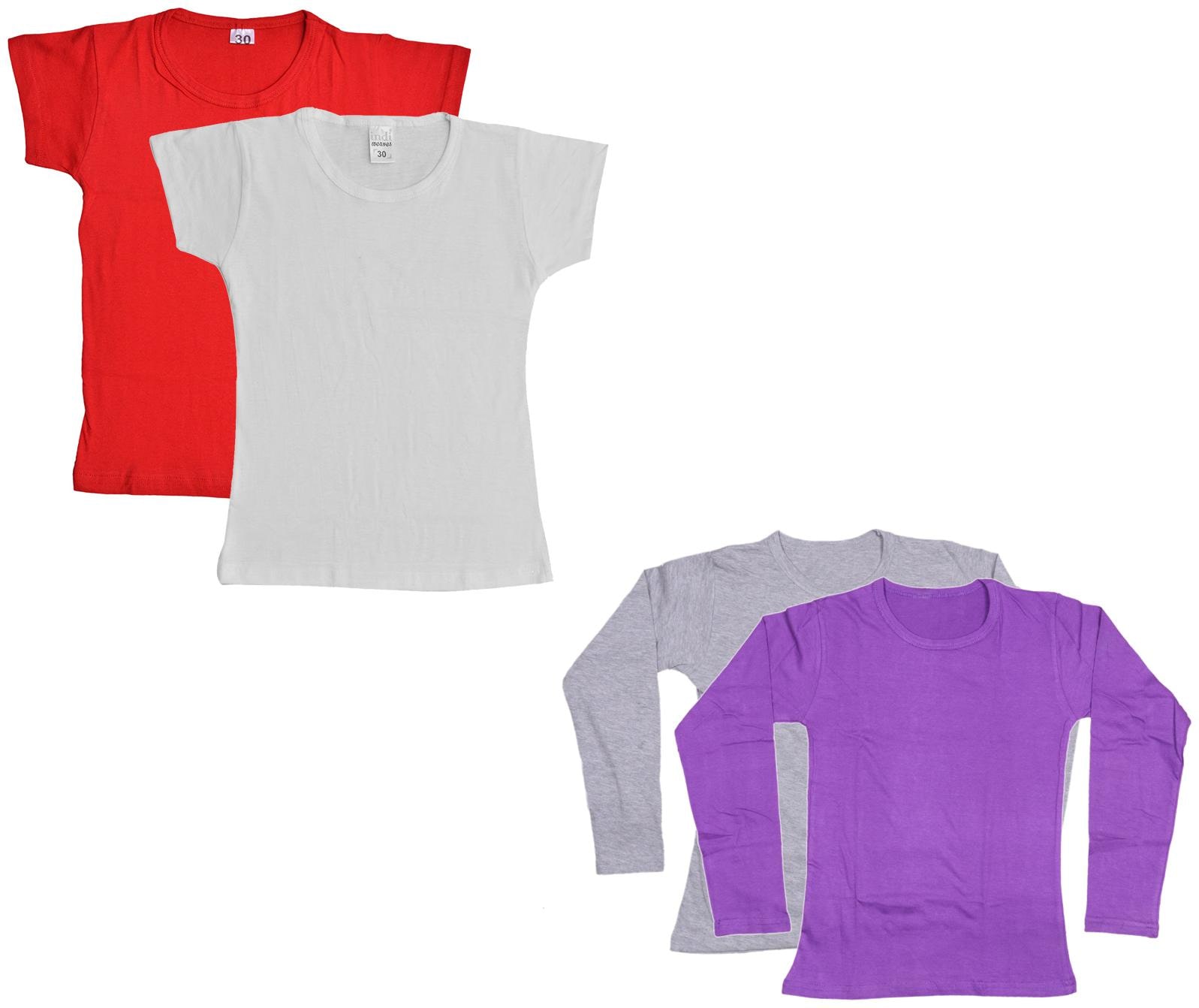 

Indiweaves Girl Cotton Solid T shirt - Multi