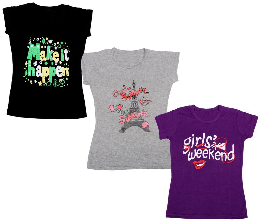 

Indiweaves Girl Cotton Printed T shirt - Multi