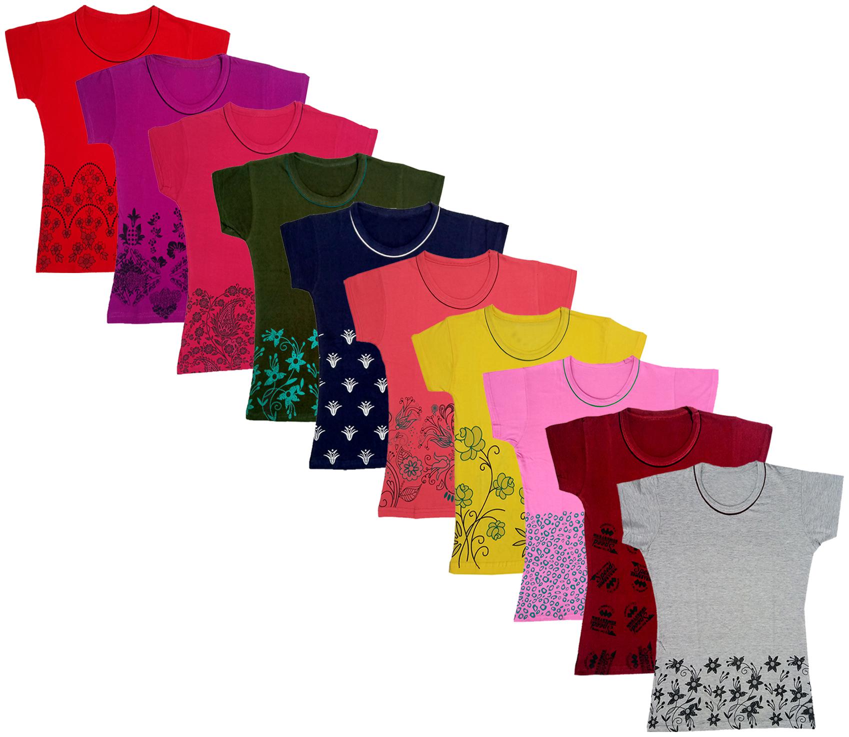 

Indiweaves Girl Cotton Printed T shirt - Multi