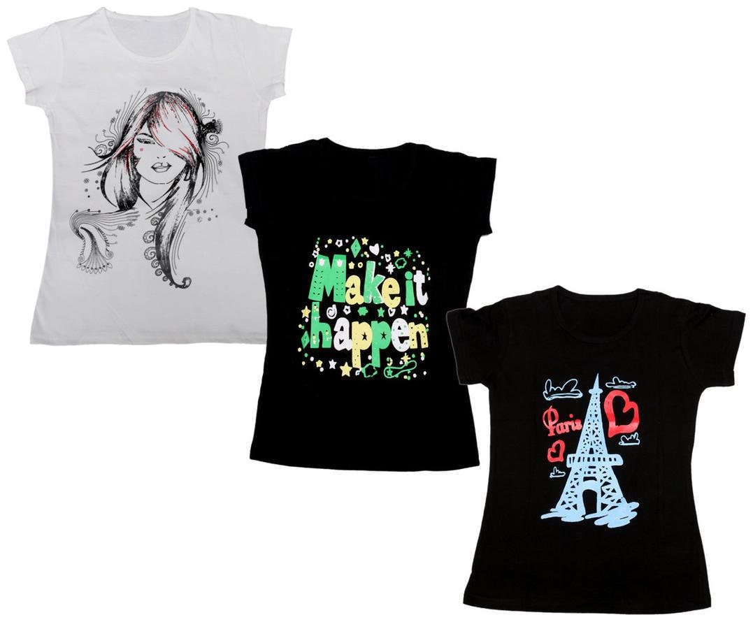 

Indiweaves Girl Cotton Printed T shirt - Multi