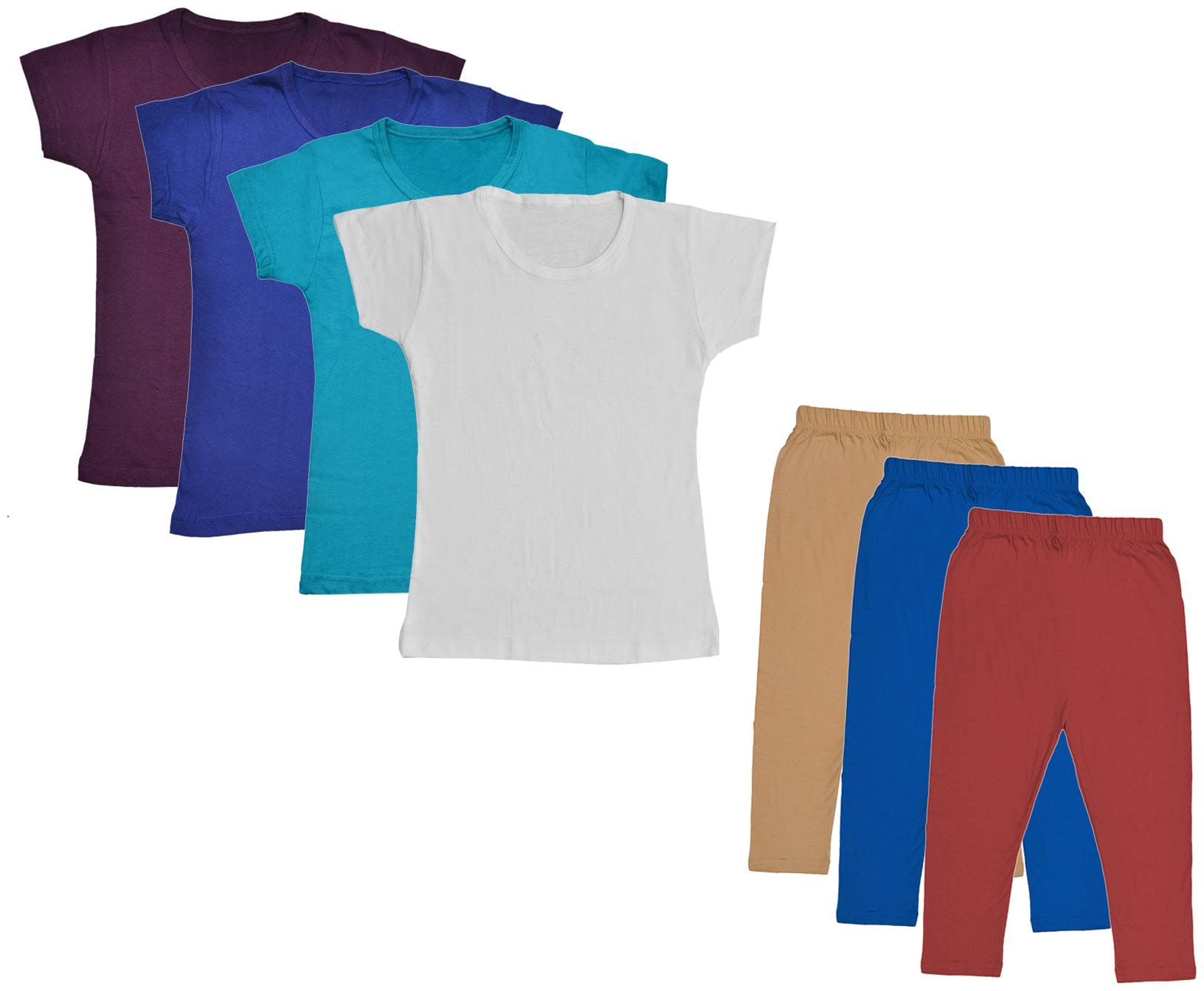 

Indiweaves Girl Cotton Top Bottom Set - Multi