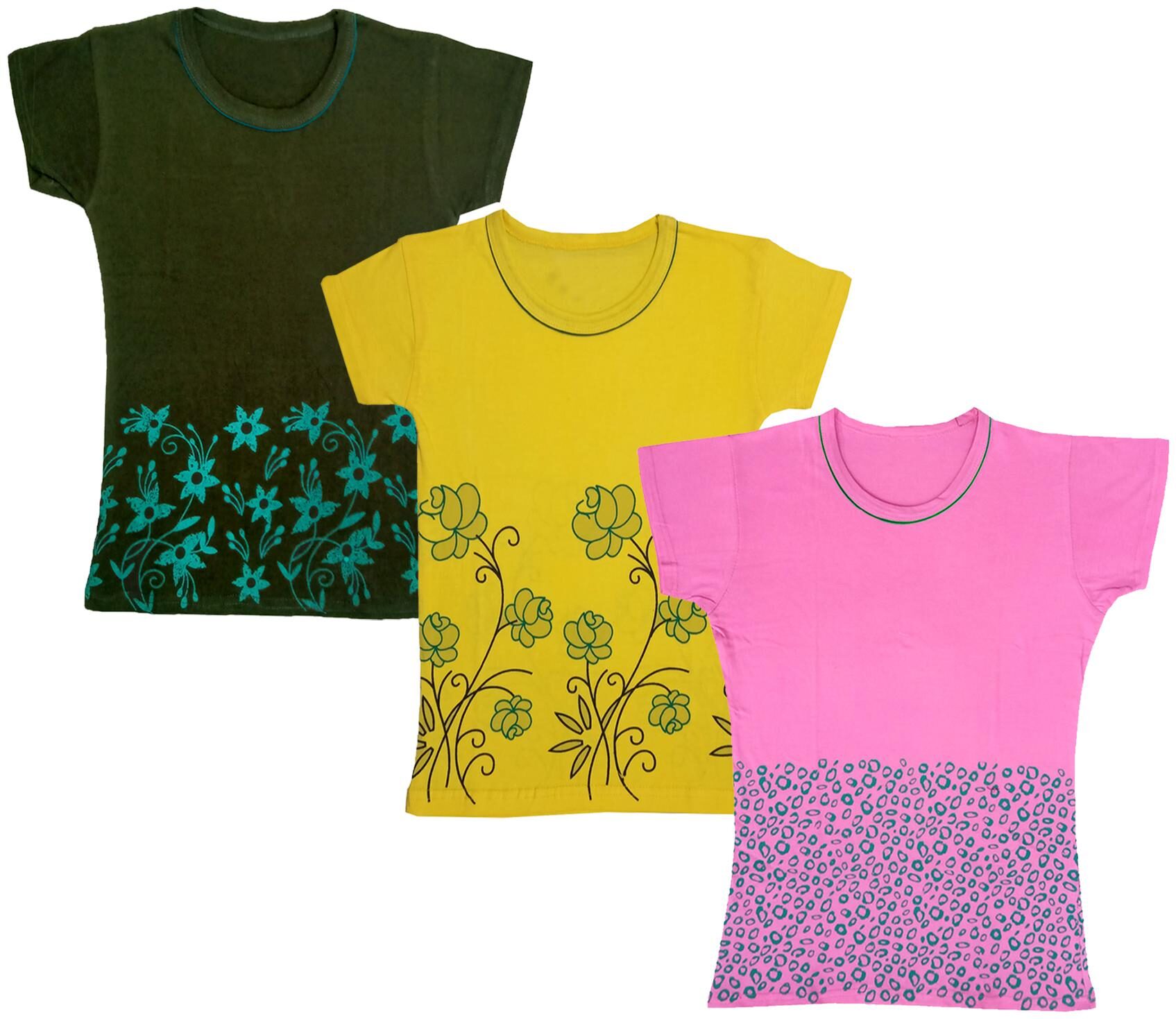 

Indiweaves Girl Cotton Printed T shirt - Multi