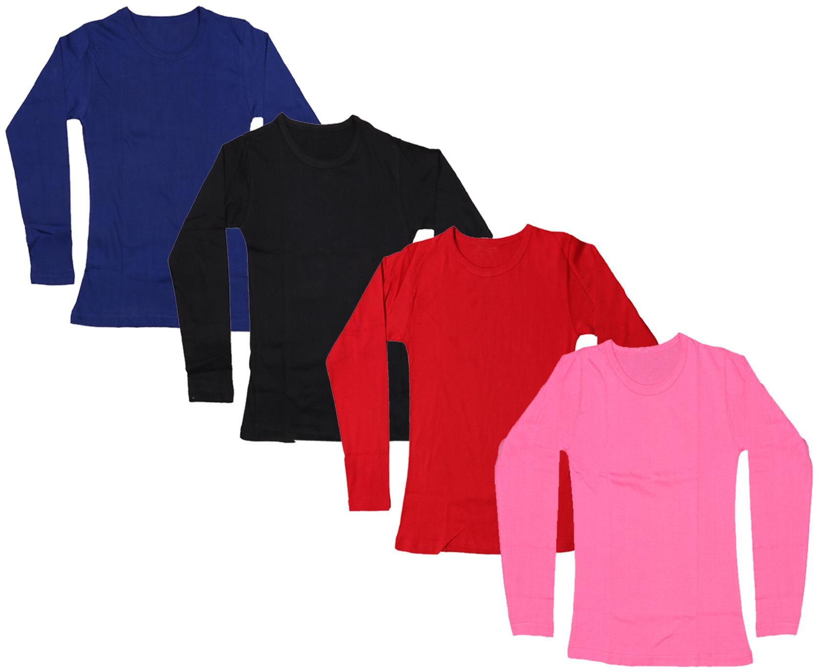 

Indiweaves Girl Cotton Solid T shirt - Multi